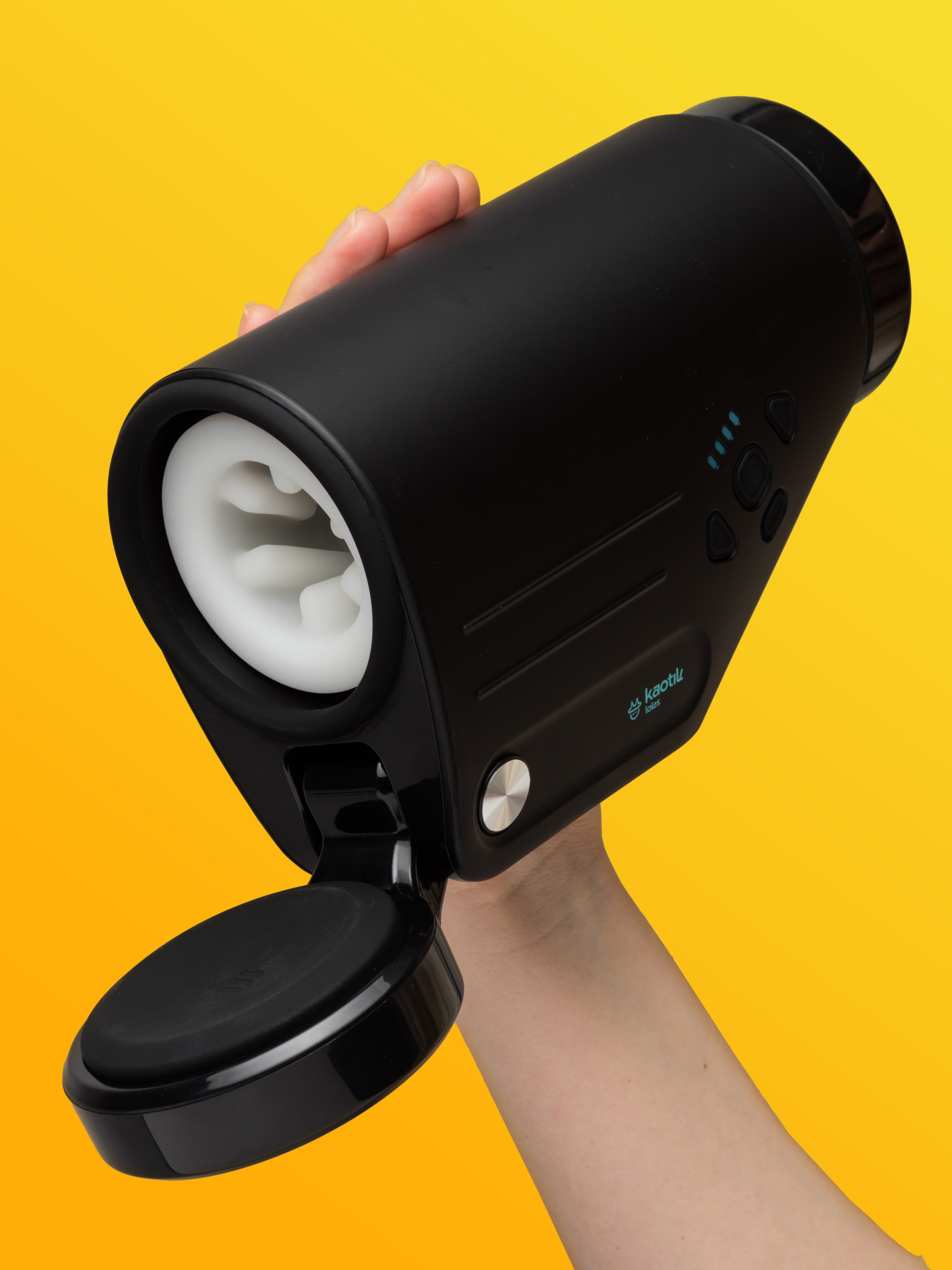 Kaotik The Shotty Thrusting and Spinning Stroker, Black, hi-res