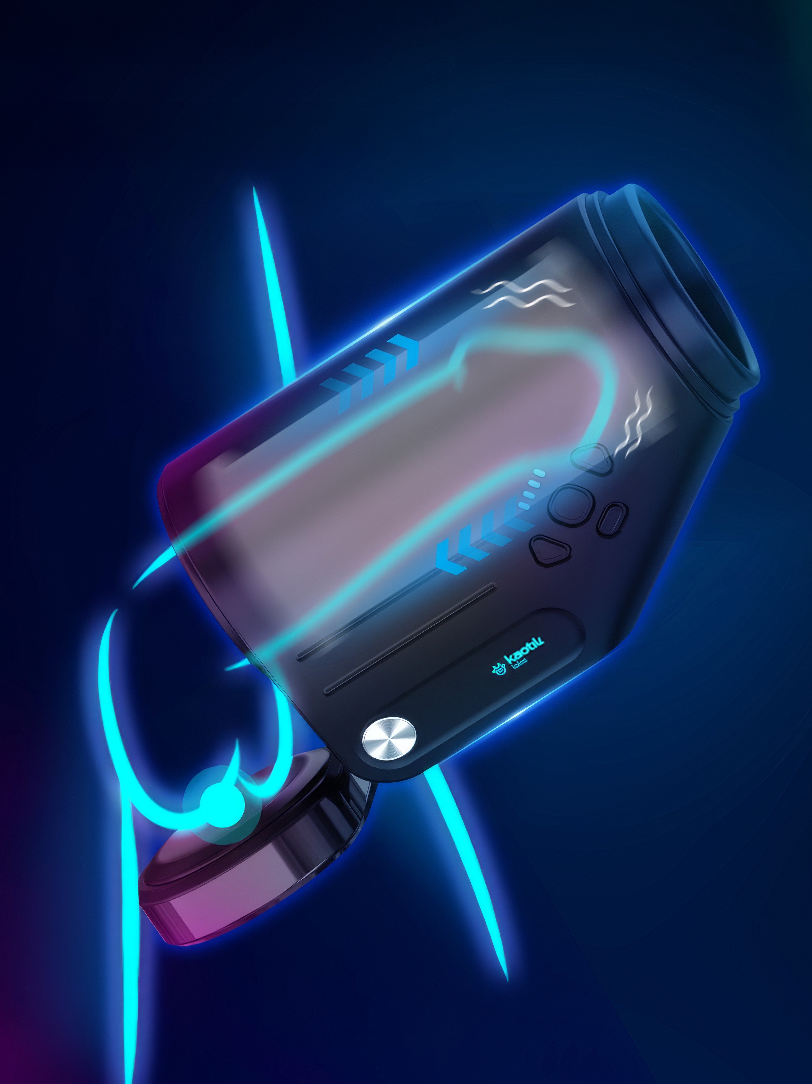 Kaotik The Shotty Thrusting and Spinning Stroker, Black, hi-res