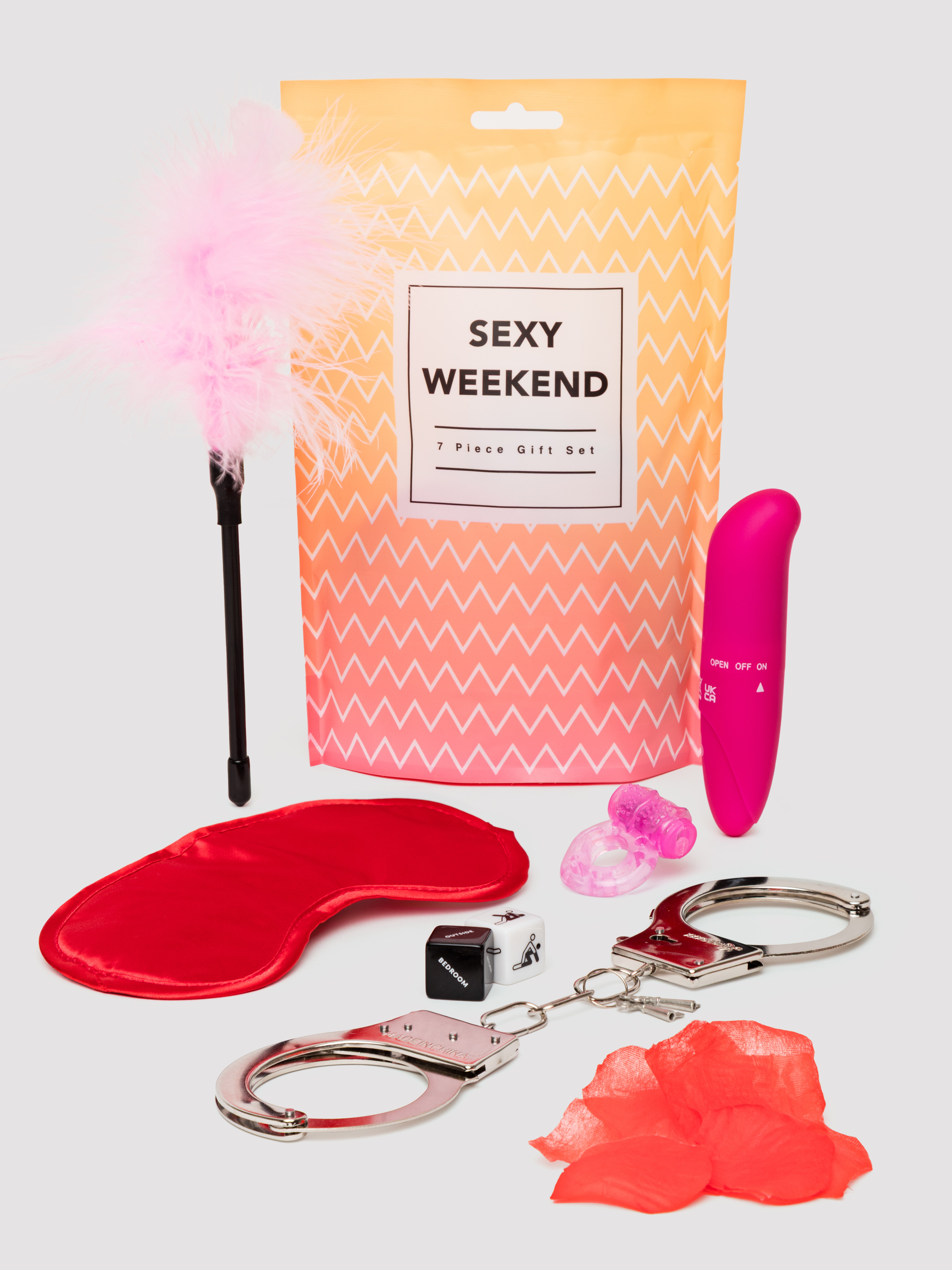 LoveBoxx Sexy Weekend Gift Bag Kit (7 Piece), Red, hi-res
