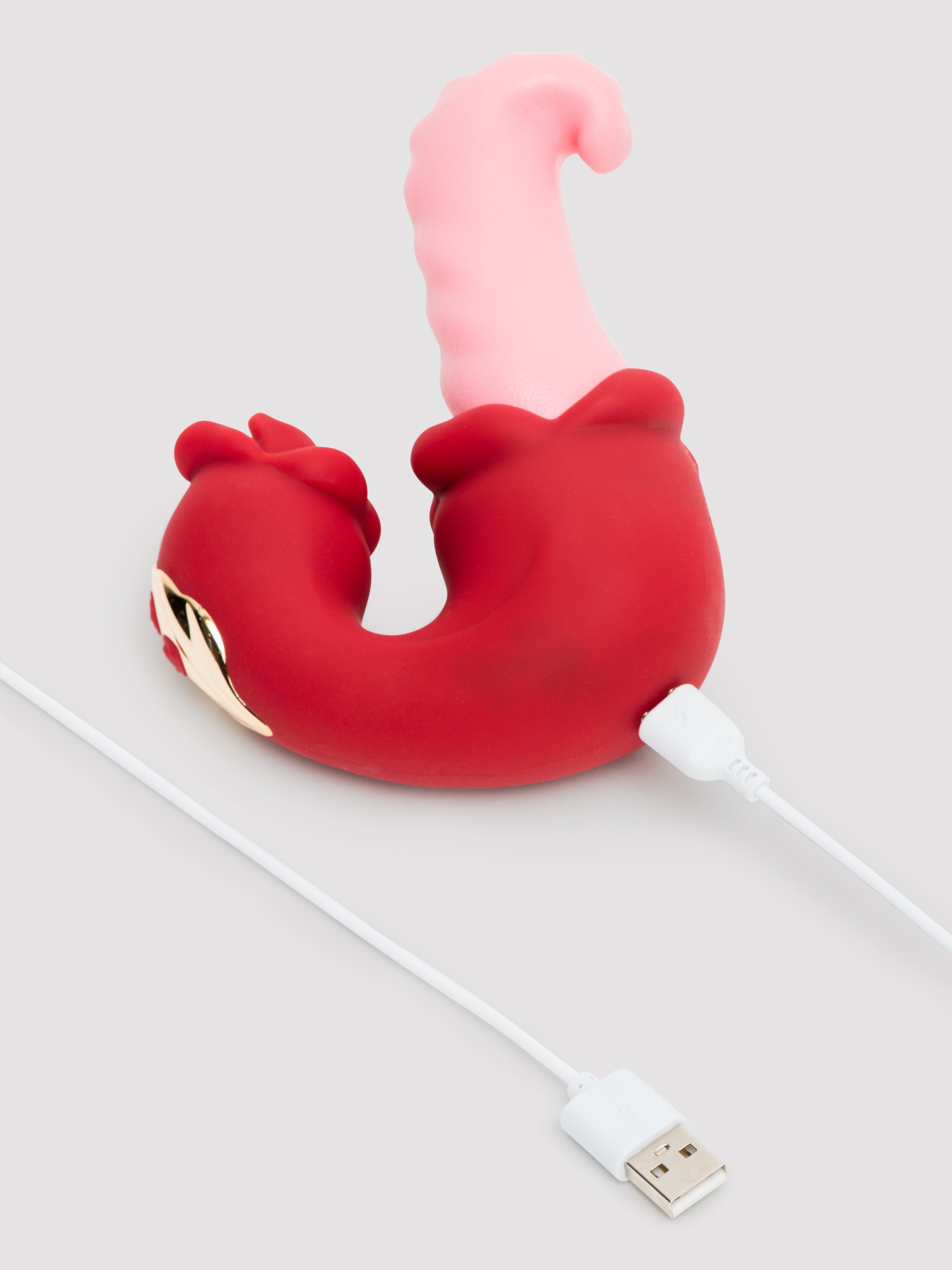 Teazers Double Tongue G-Spot Vibrator, Red, hi-res