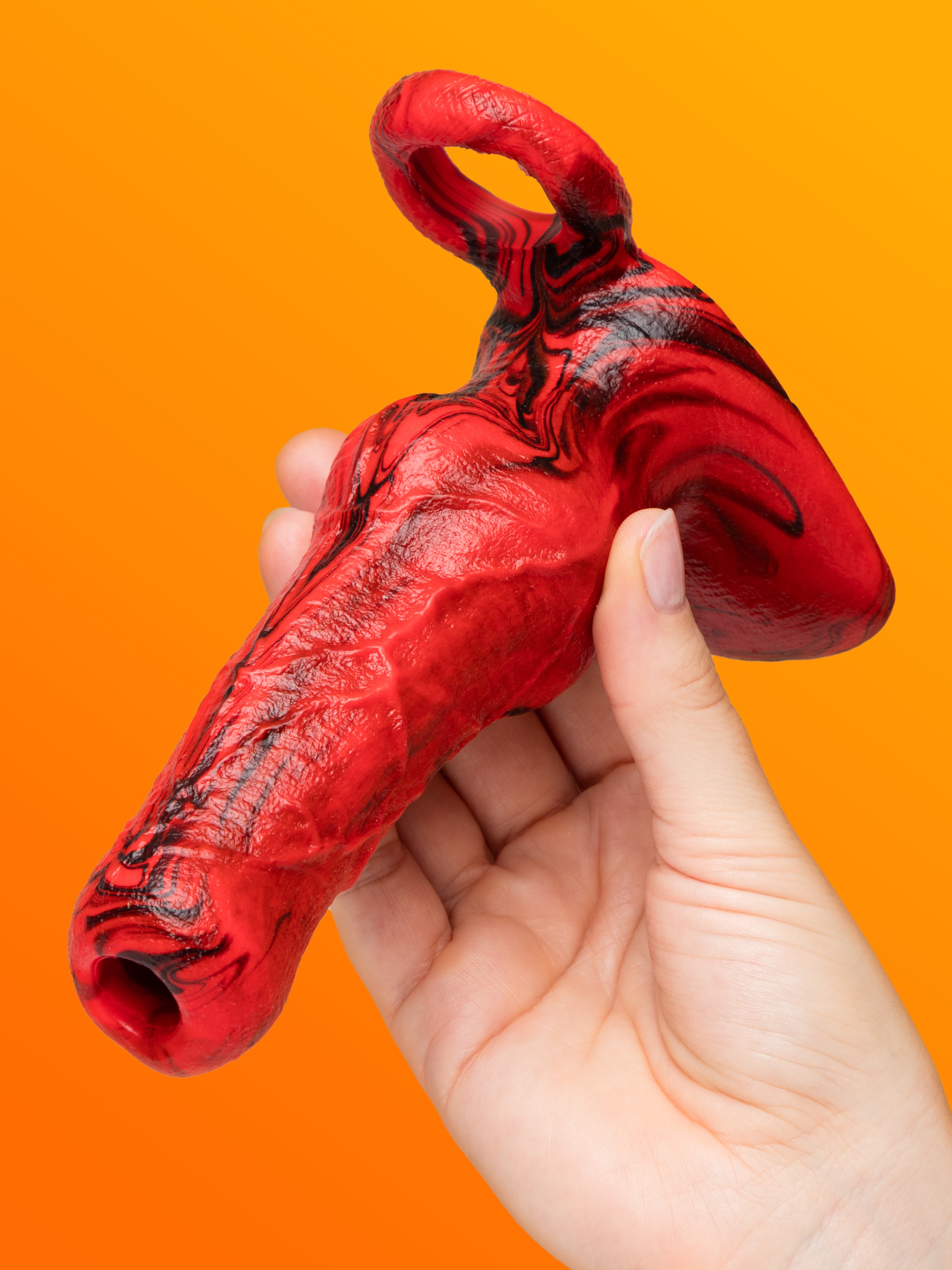 Creature Cocks Hell Hound Silicone Penis Extender, Red, hi-res