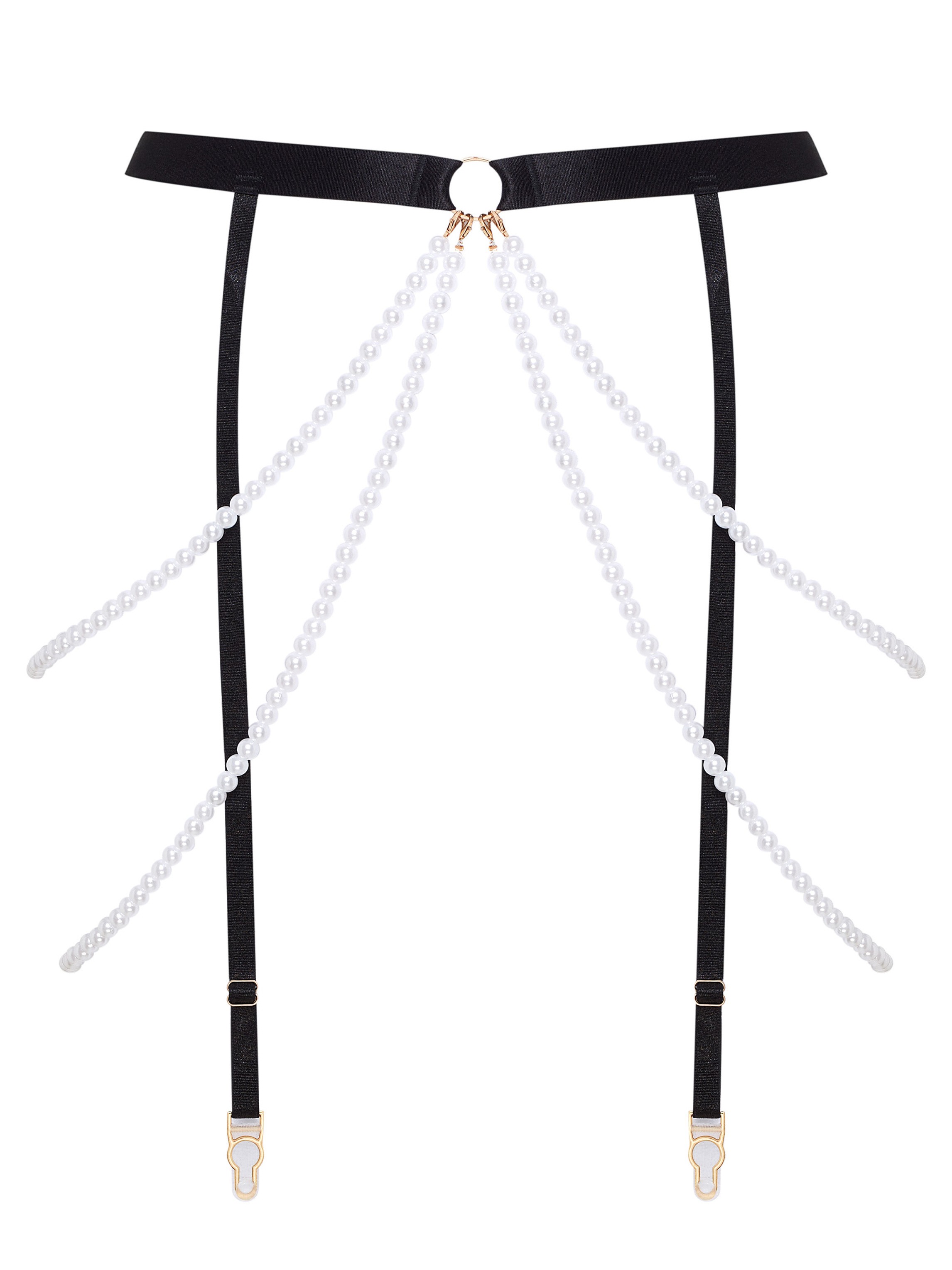 Esotiq Sensual Pearl Garter Belt, Black, hi-res