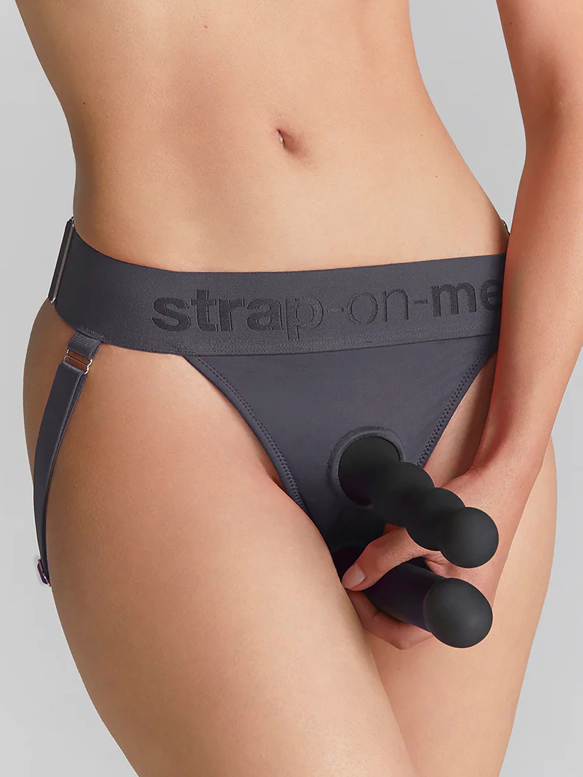 Strap-On-Me Unique Back Lift Dual Ring Adjustable Harness, Black, hi-res