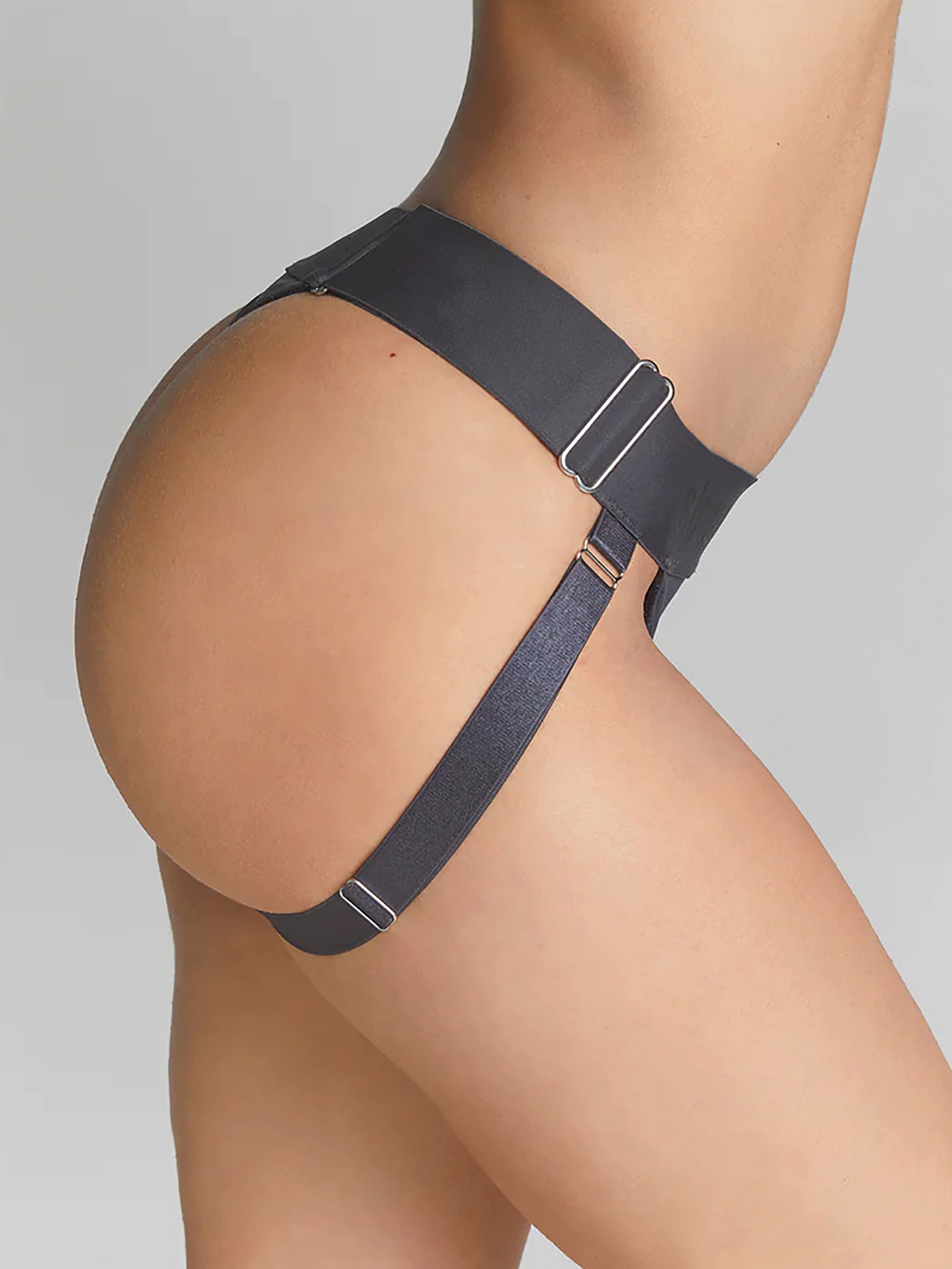 Strap-On-Me Unique Back Lift Dual Ring Adjustable Harness, Black, hi-res