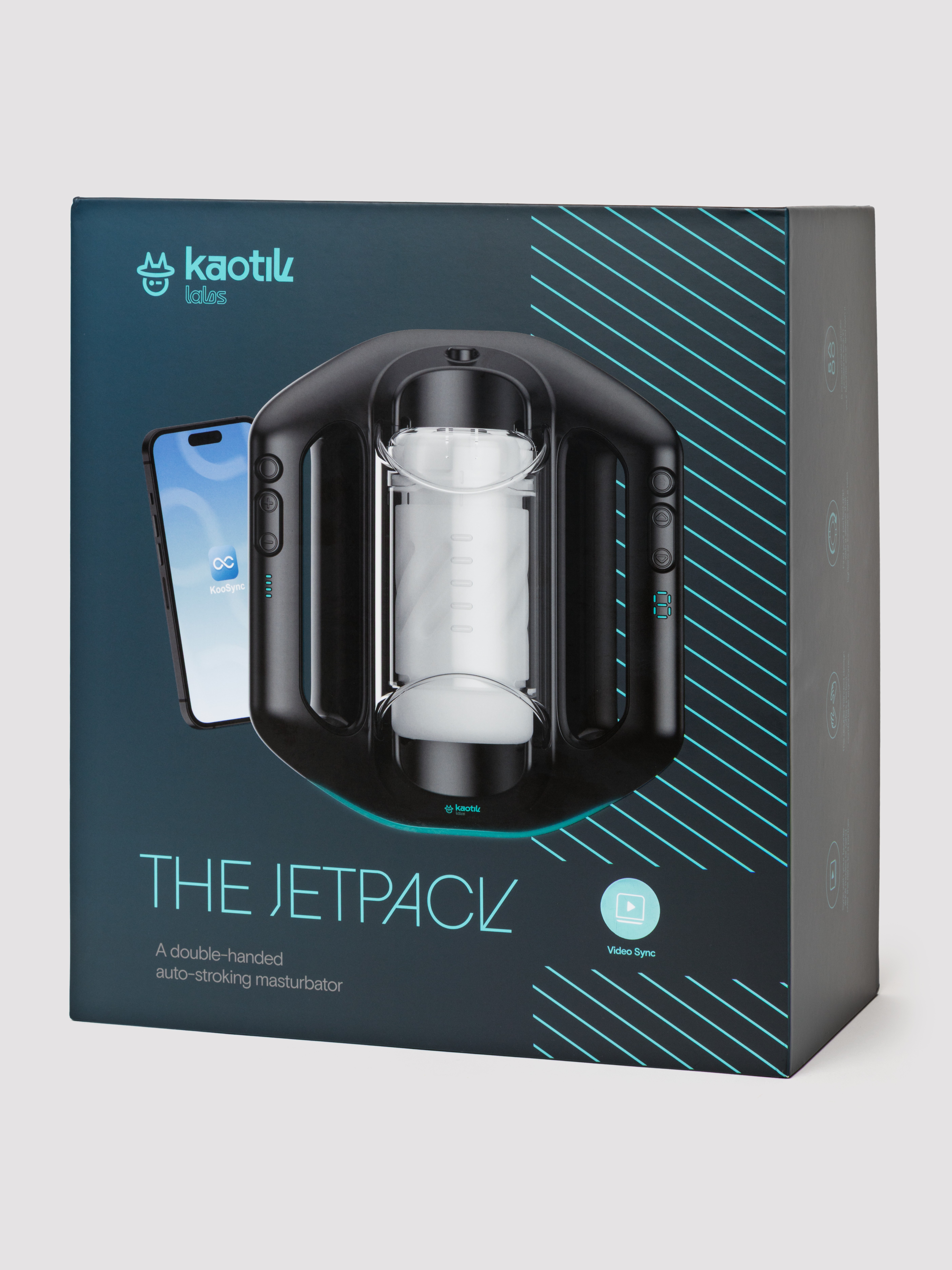 Kaotik The Jetpack App Controlled Double-Handed Auto Stroking Masturbator, Black, hi-res