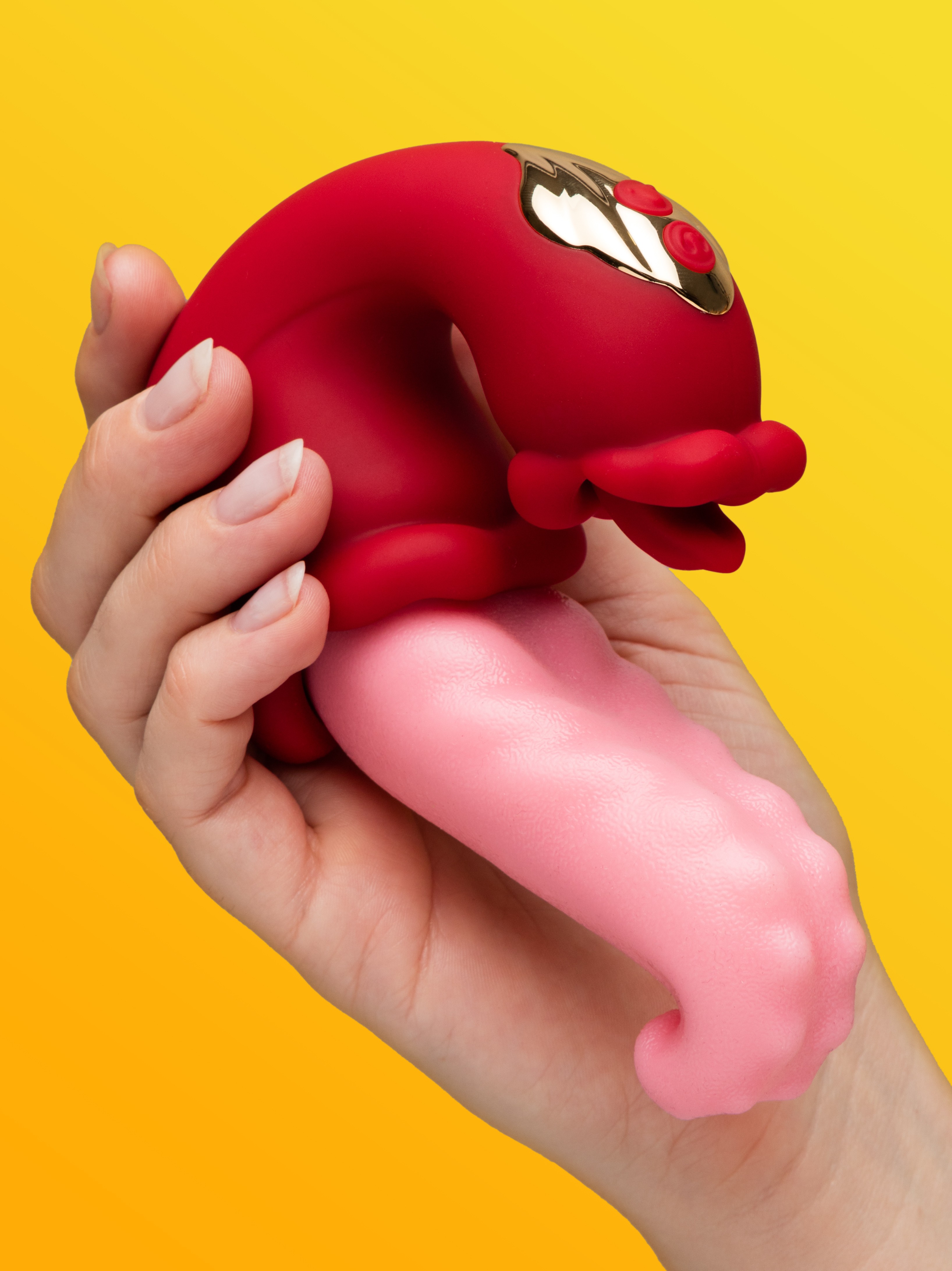 Wet Smootches Licking Tongue Vibrator, Red, hi-res