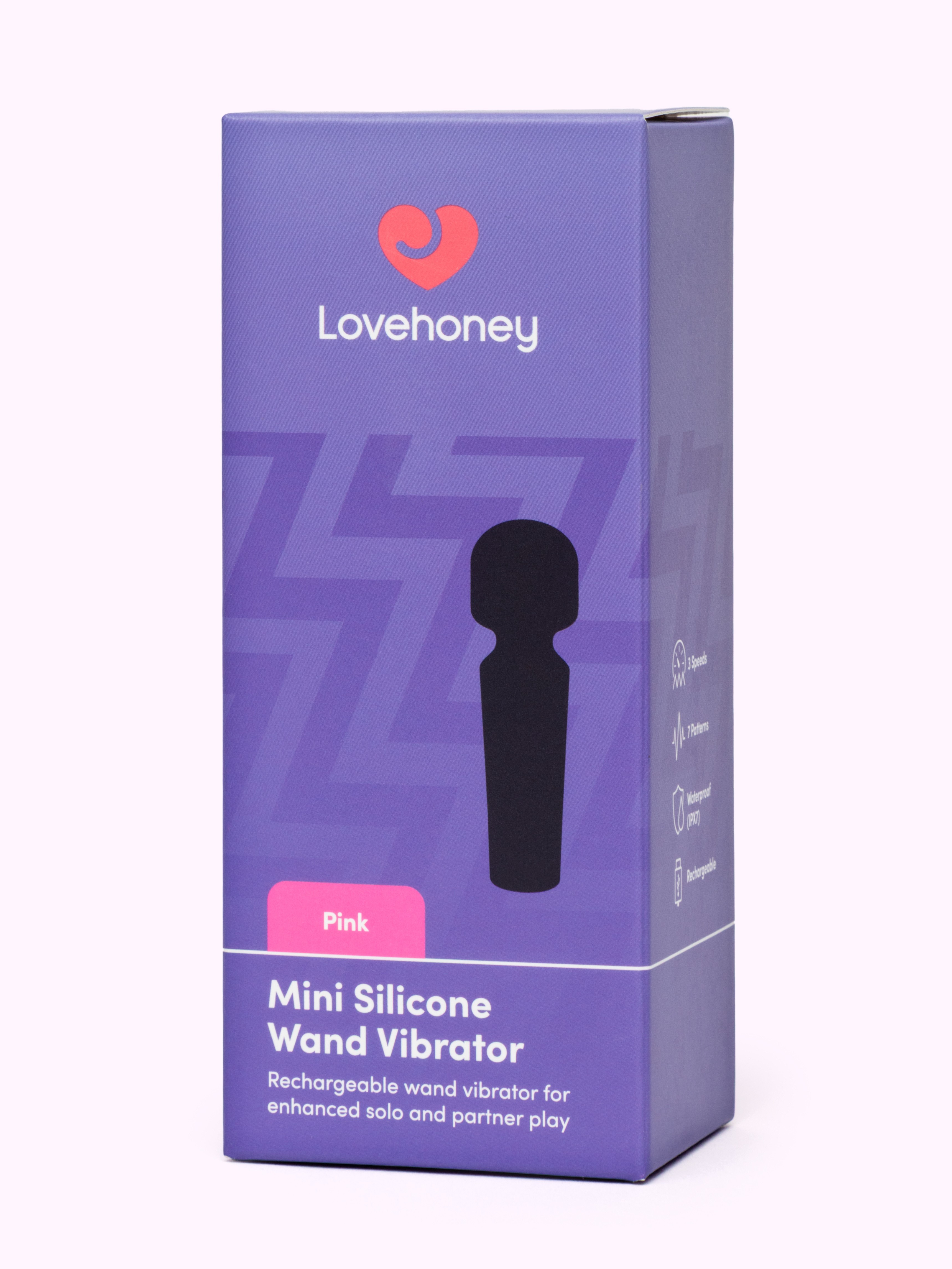 Lovehoney Mini Pink Silicone Wand Vibrator, Pink, hi-res