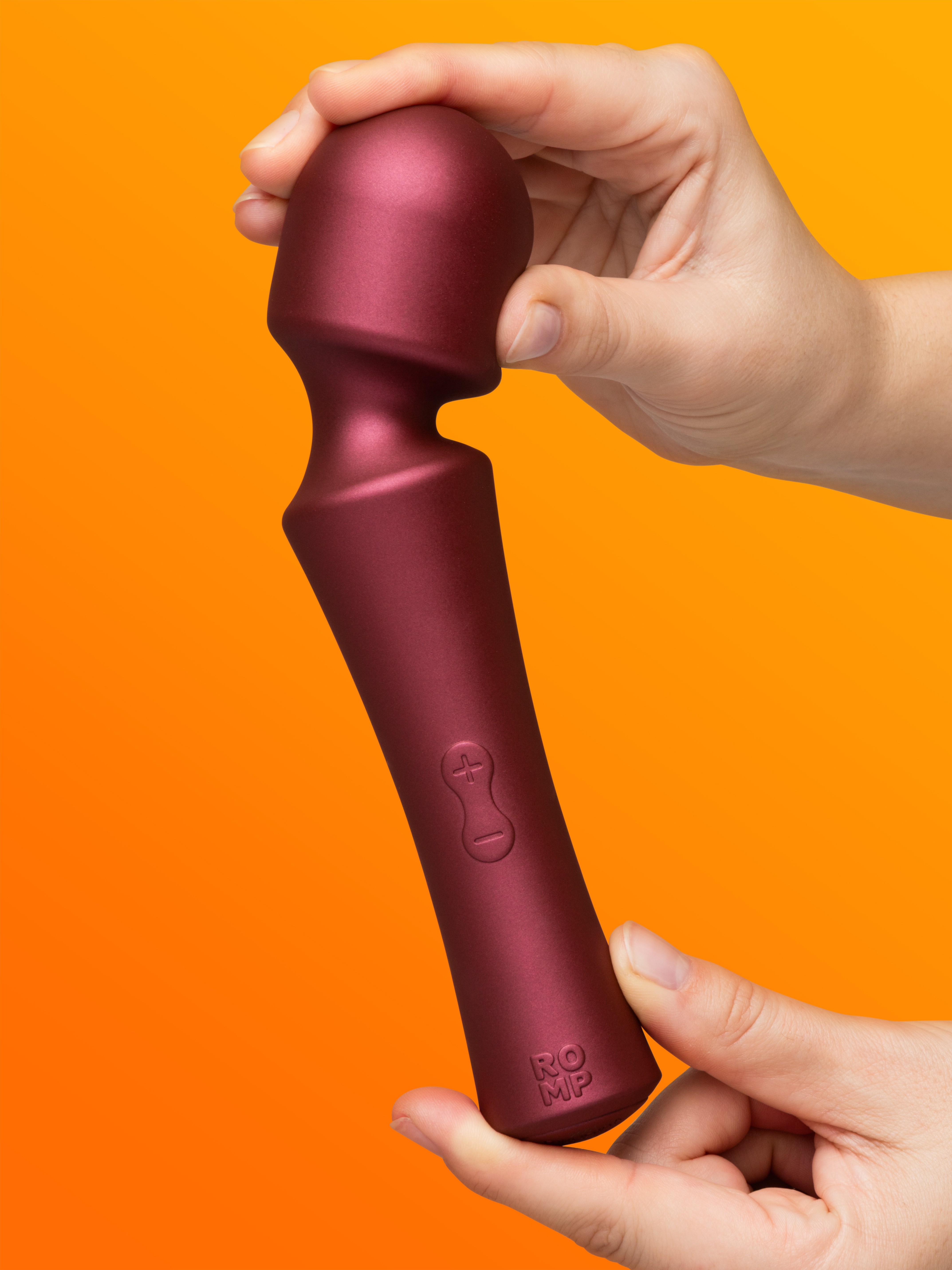 Amorana X ROMP Presto Rechargeable Silicone Wand Massager, Red, hi-res