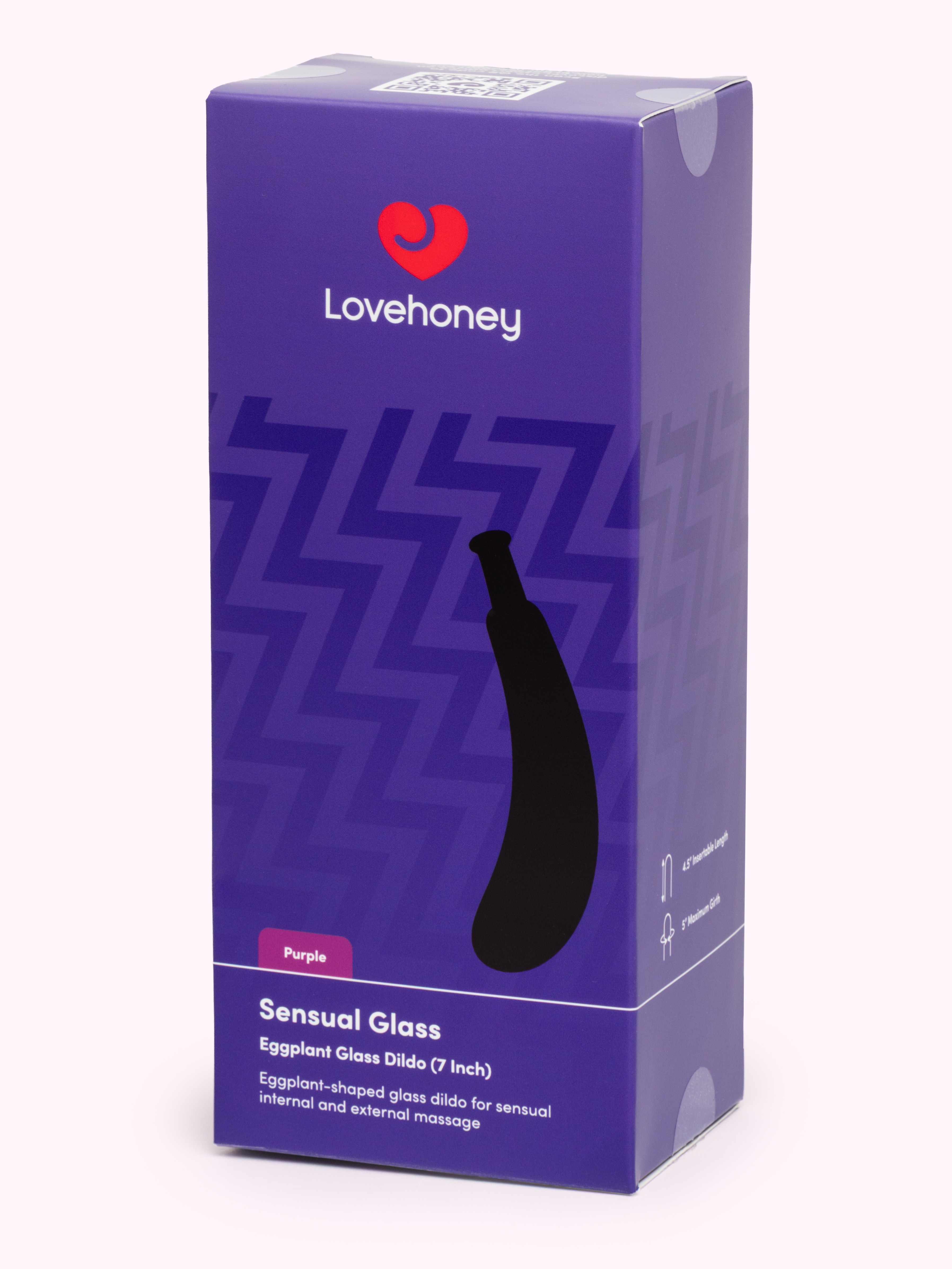 Lovehoney Eggplant Glass Dildo, Purple, hi-res