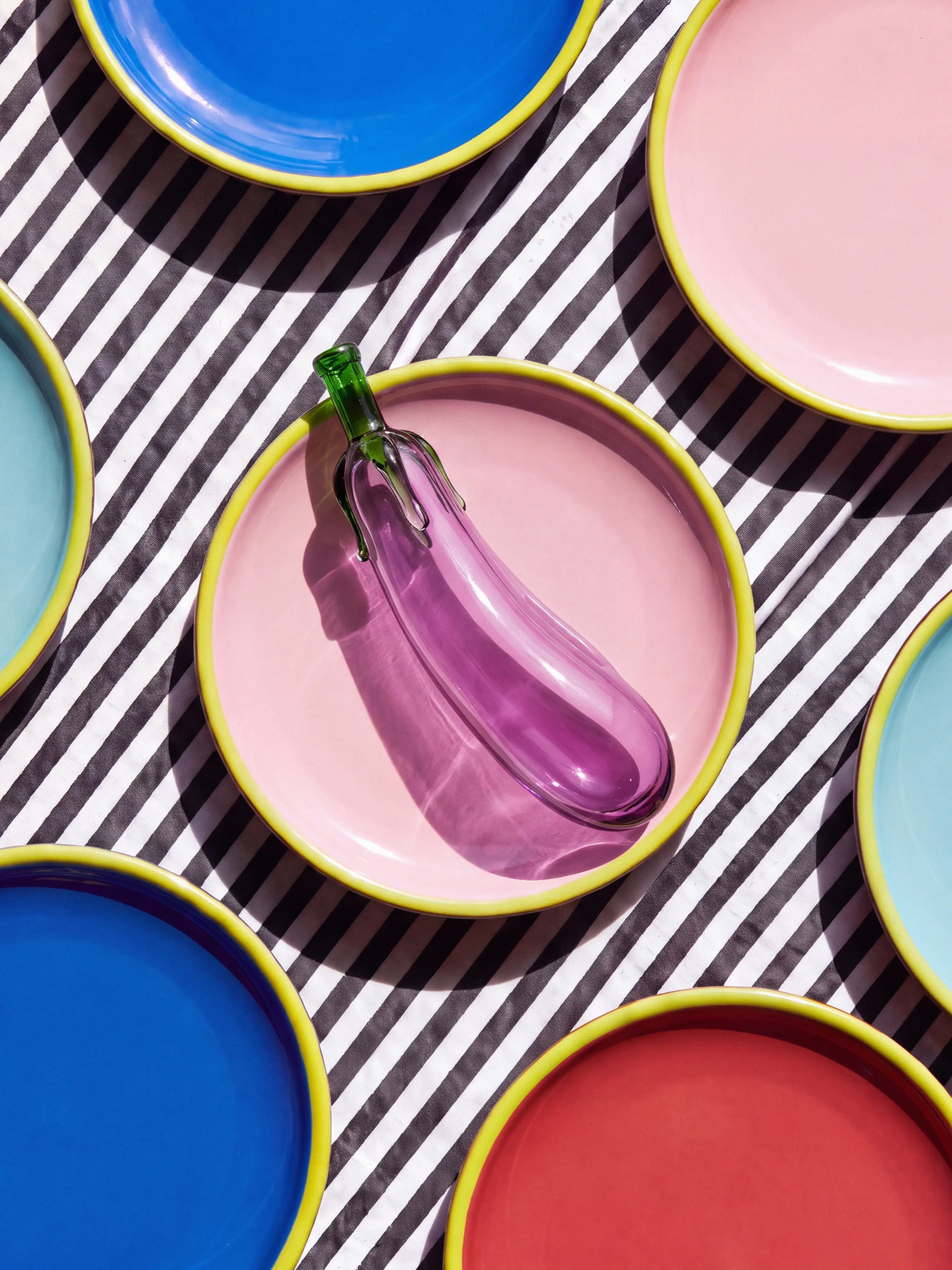 Lovehoney Eggplant Glass Dildo, Purple, hi-res