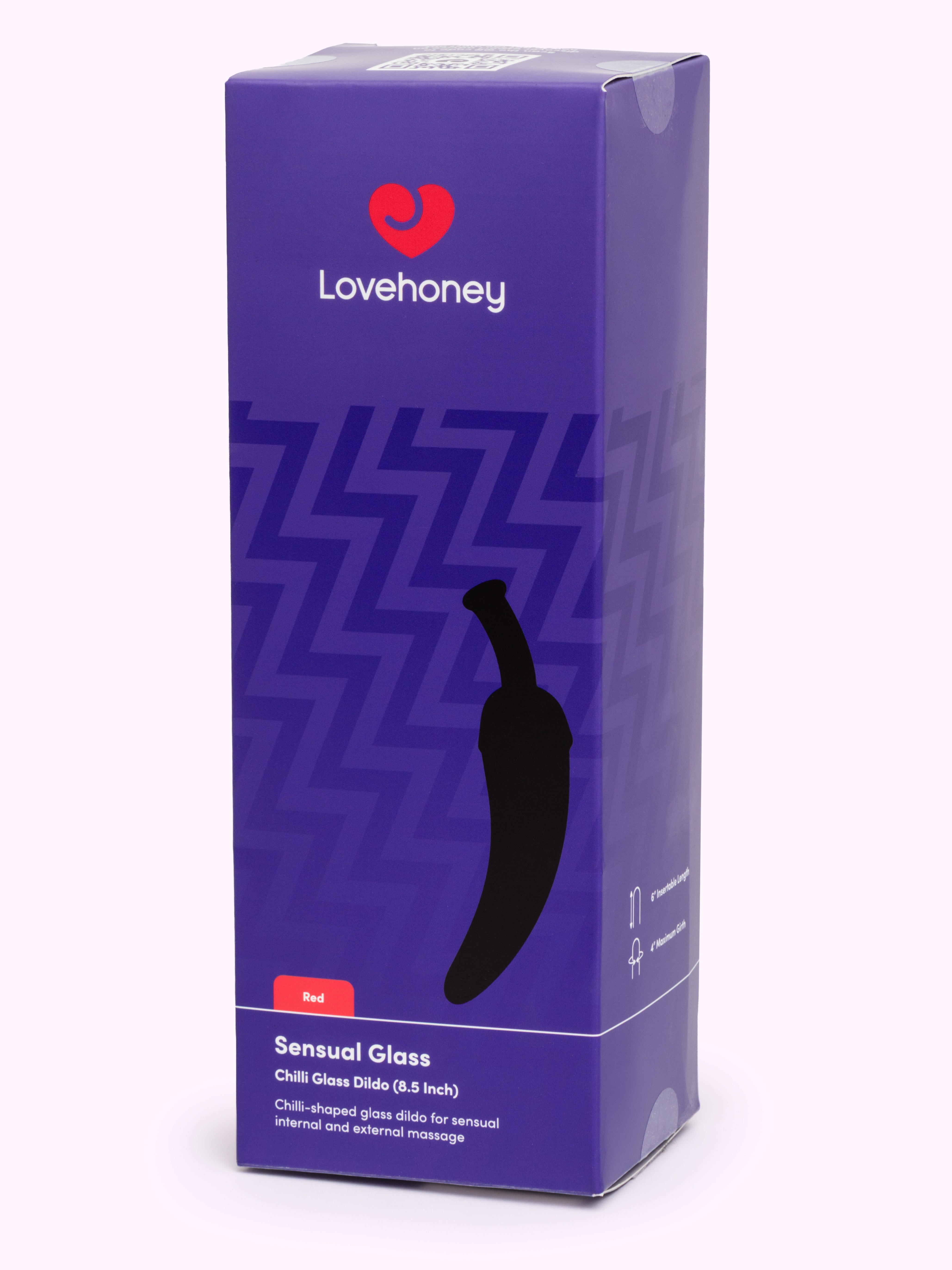 Lovehoney Chilli Glass Dildo, Red, hi-res