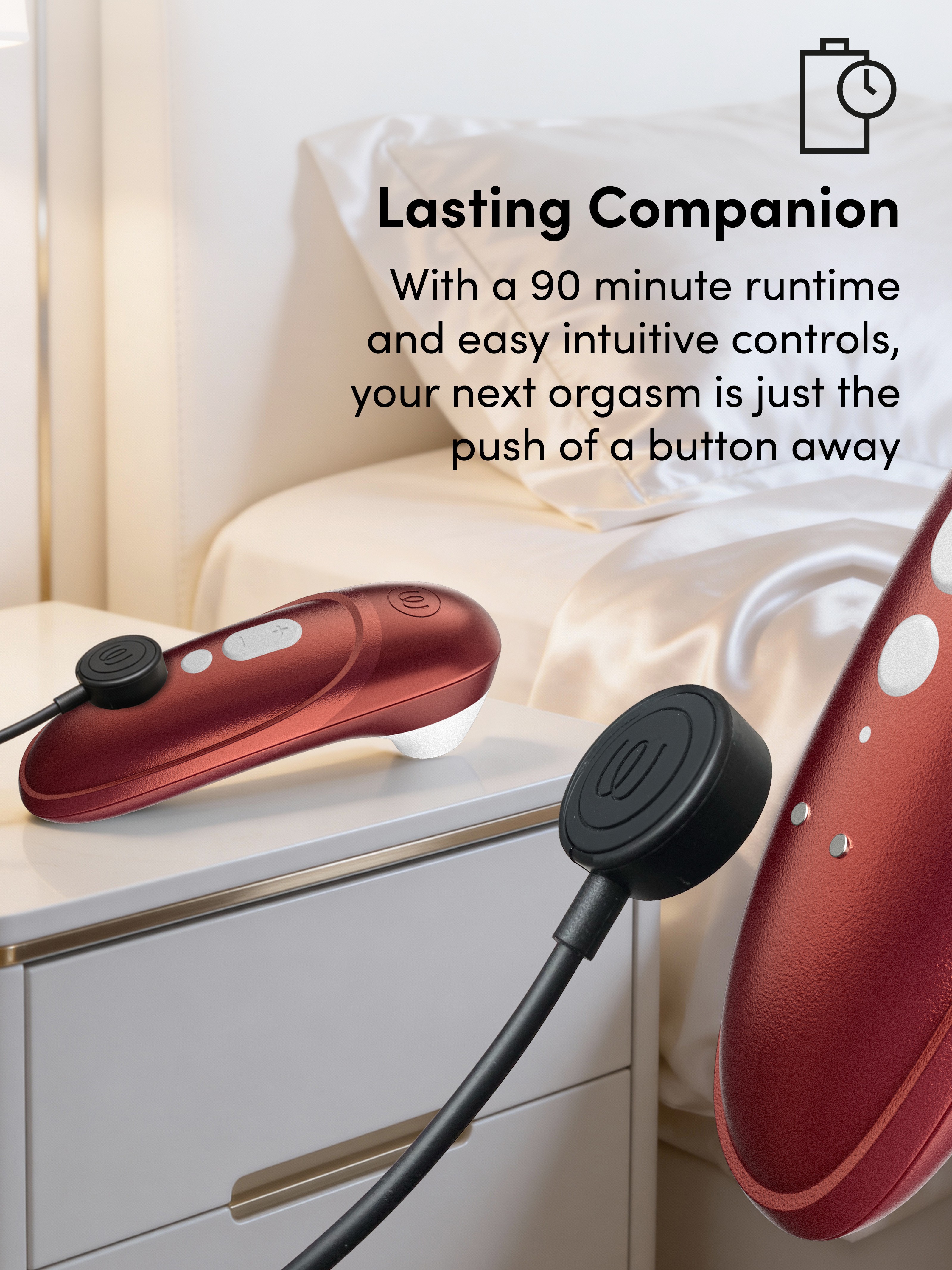 Womanizer Pro Bordeaux Red Rechargeable Clitoral Suction Stimulator, Red, hi-res