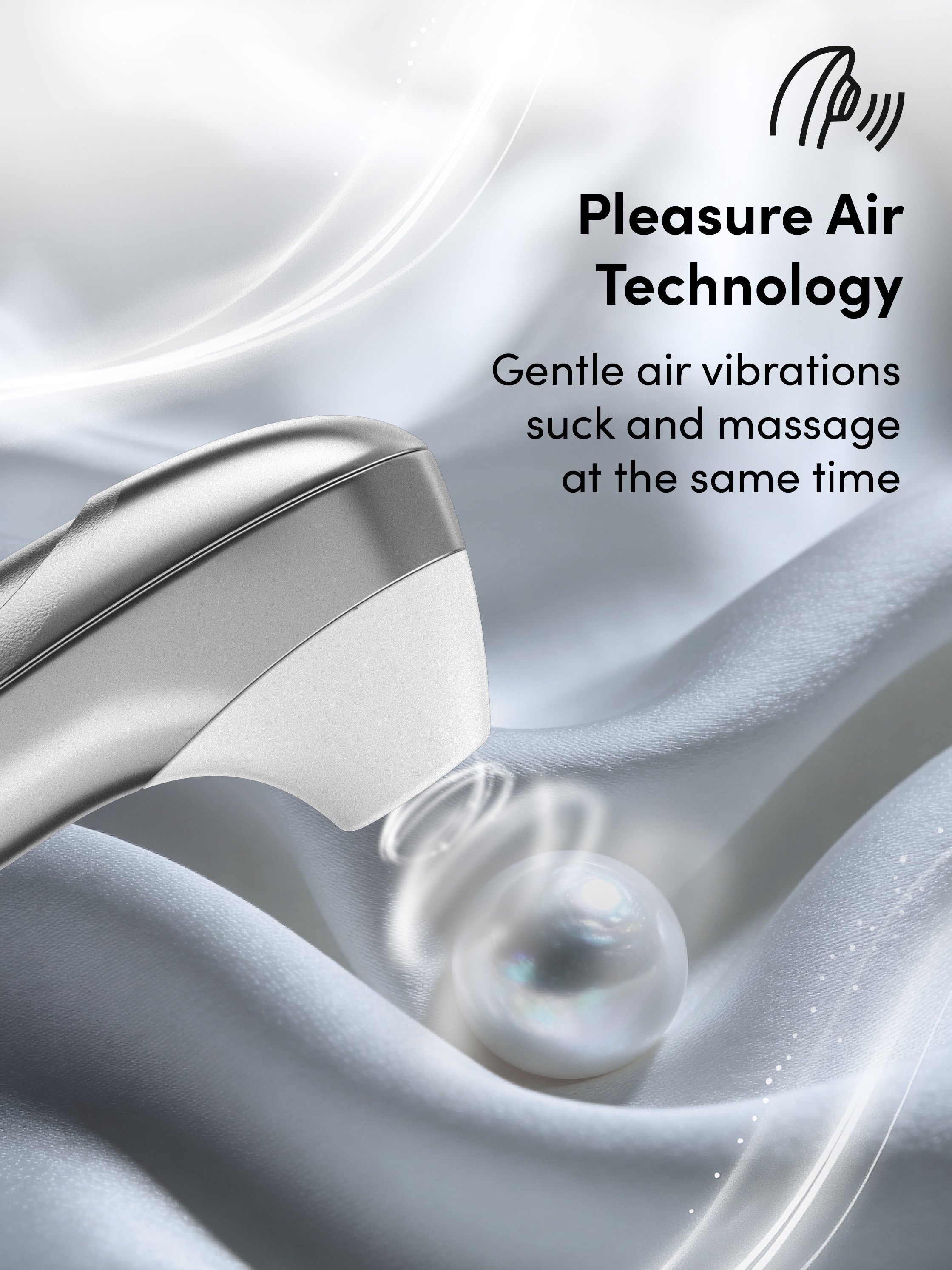 Womanizer Pro Silver Grey Rechargeable Clitoral Suction Stimulator, Silver, hi-res