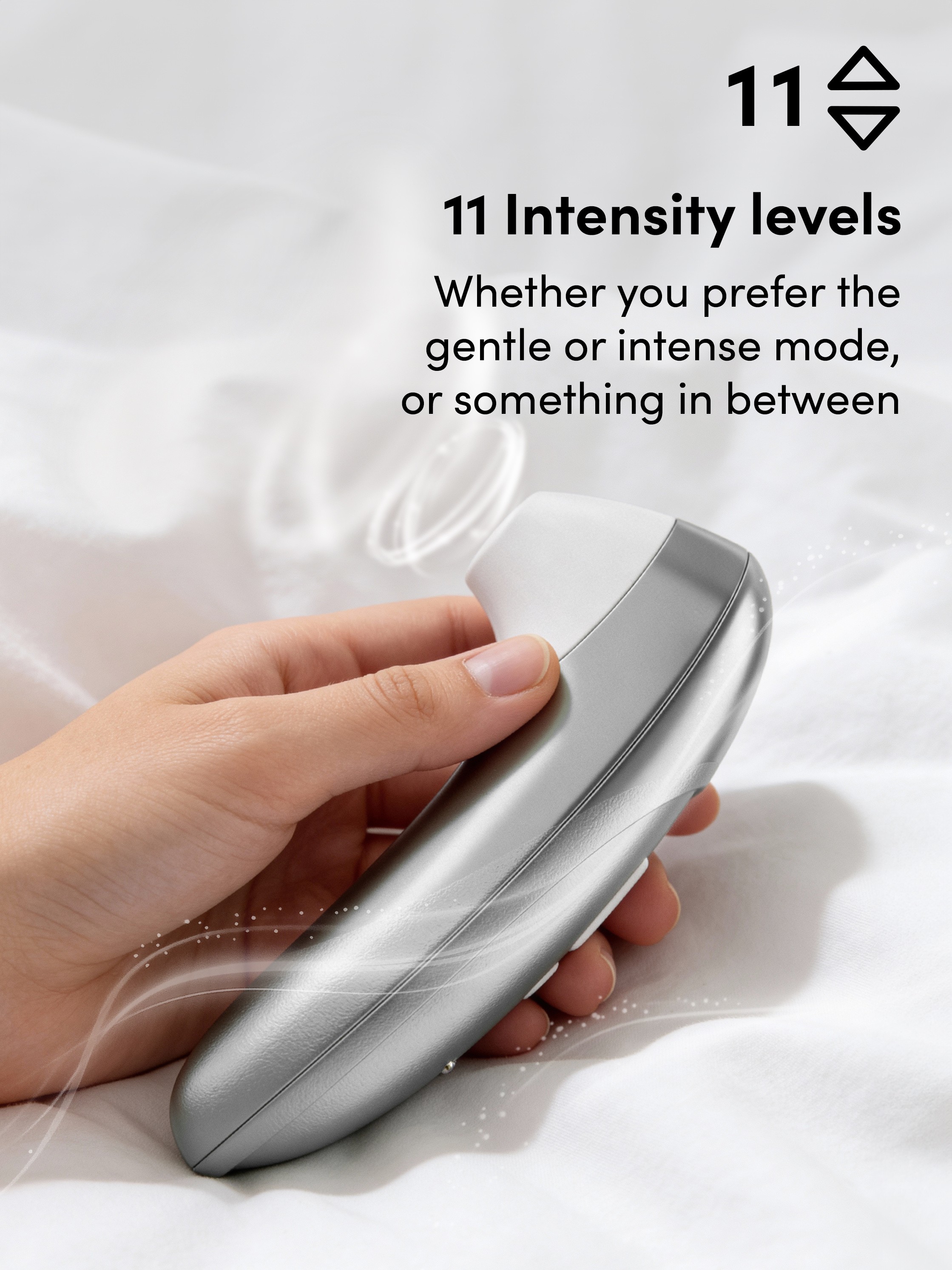 Womanizer Pro Silver Grey Rechargeable Clitoral Suction Stimulator, Silver, hi-res