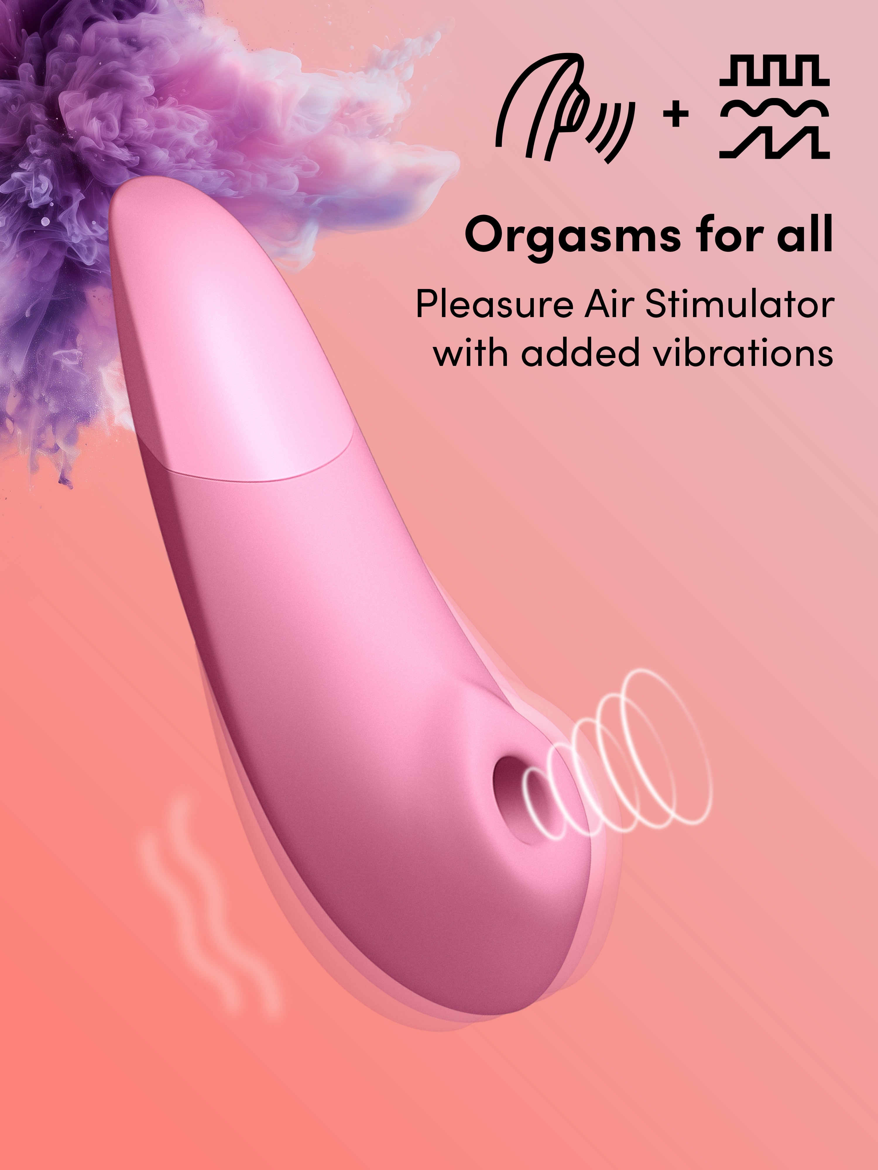 Womanizer Enhance Special Edition Pink Rose Pleasure Air Clitoral Vibrator, Light Pink, hi-res