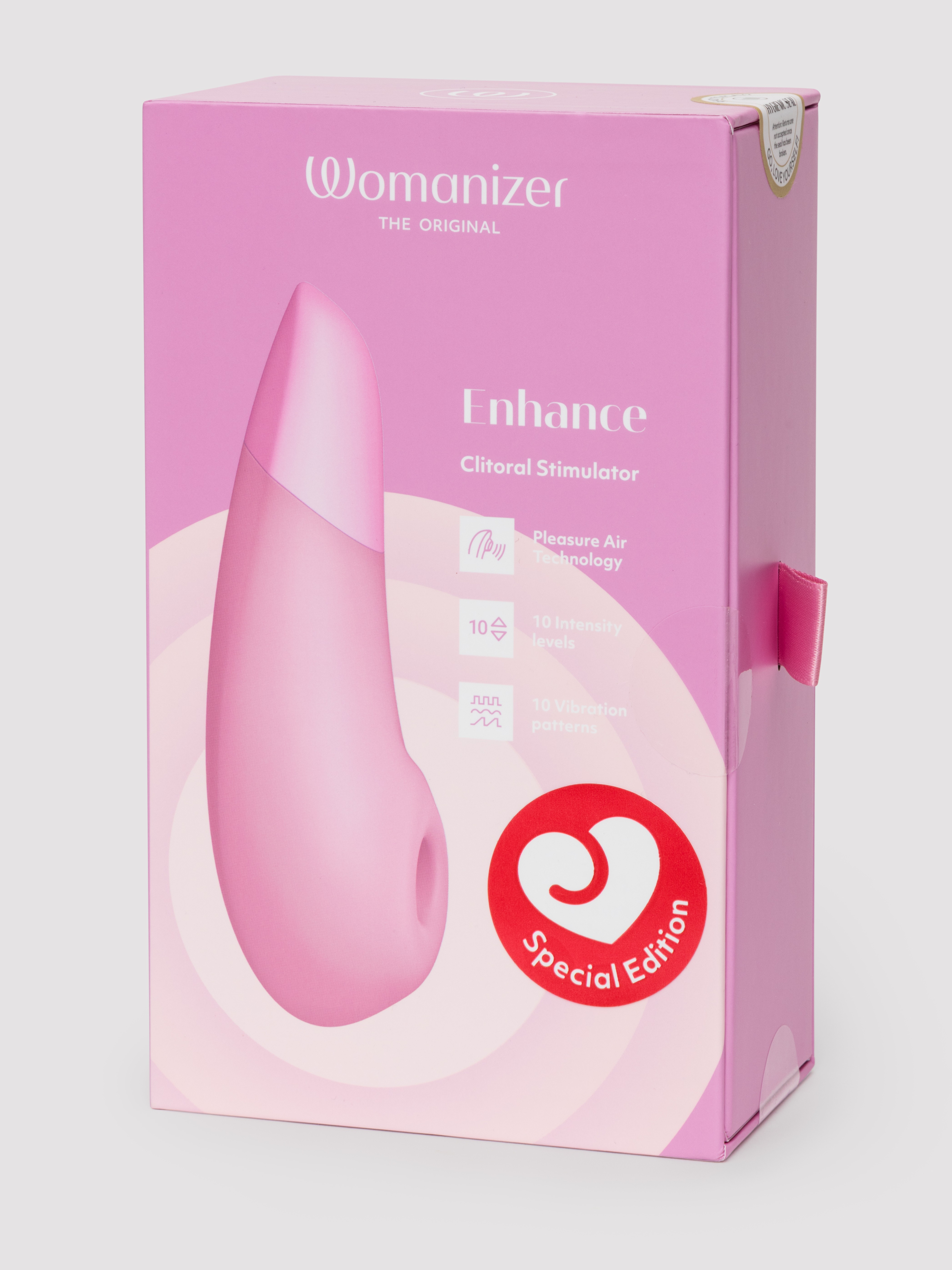 Womanizer Enhance Special Edition Pink Rose Pleasure Air Clitoral Vibrator, Light Pink, hi-res