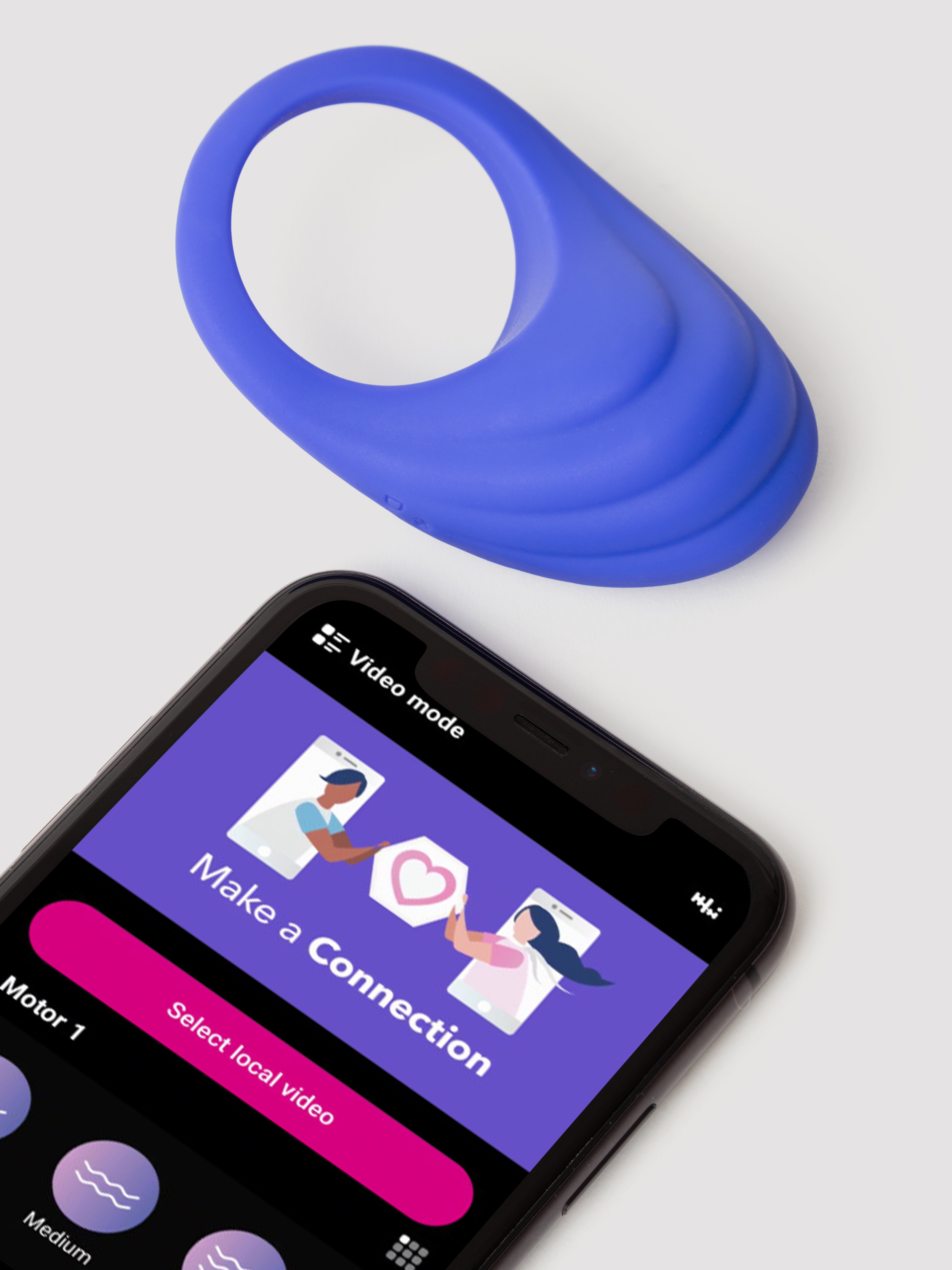 Connect App Controlled Vibrating Couples Ring, Purple, hi-res