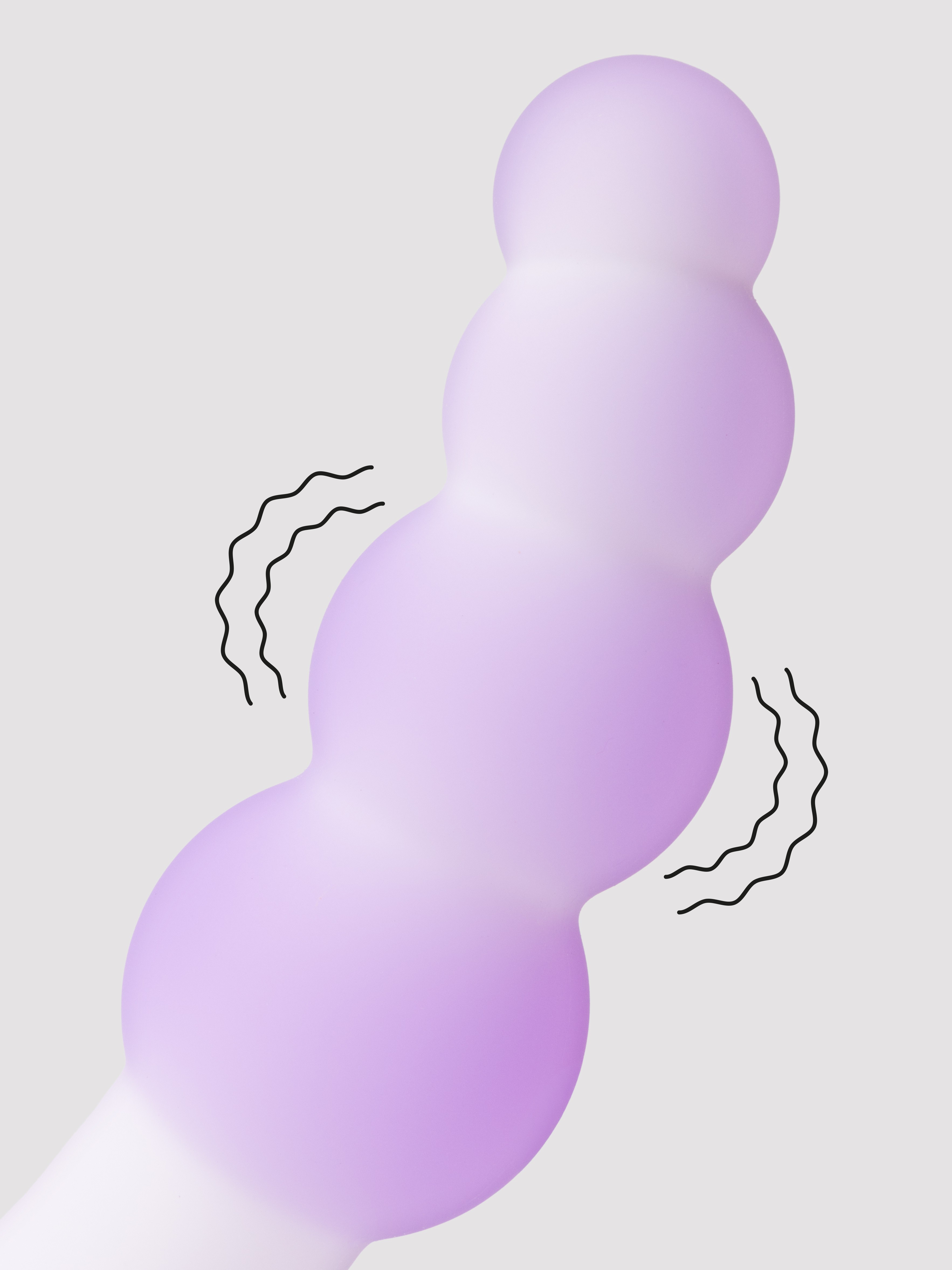 Lavender Haze Beaded Curved Vibrating Anal Probe, Purple, hi-res