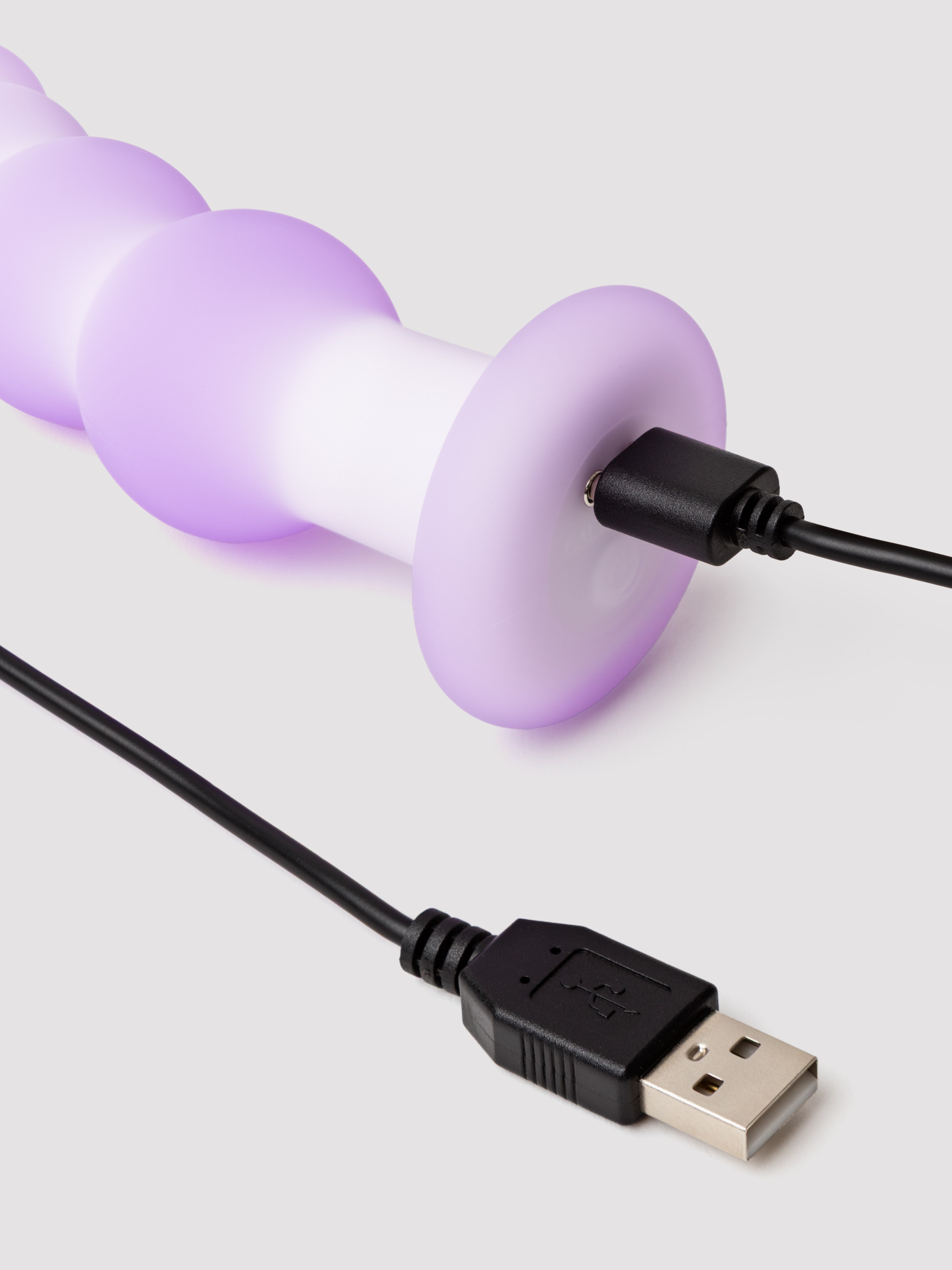 Lavender Haze Beaded Curved Vibrating Anal Probe, Purple, hi-res