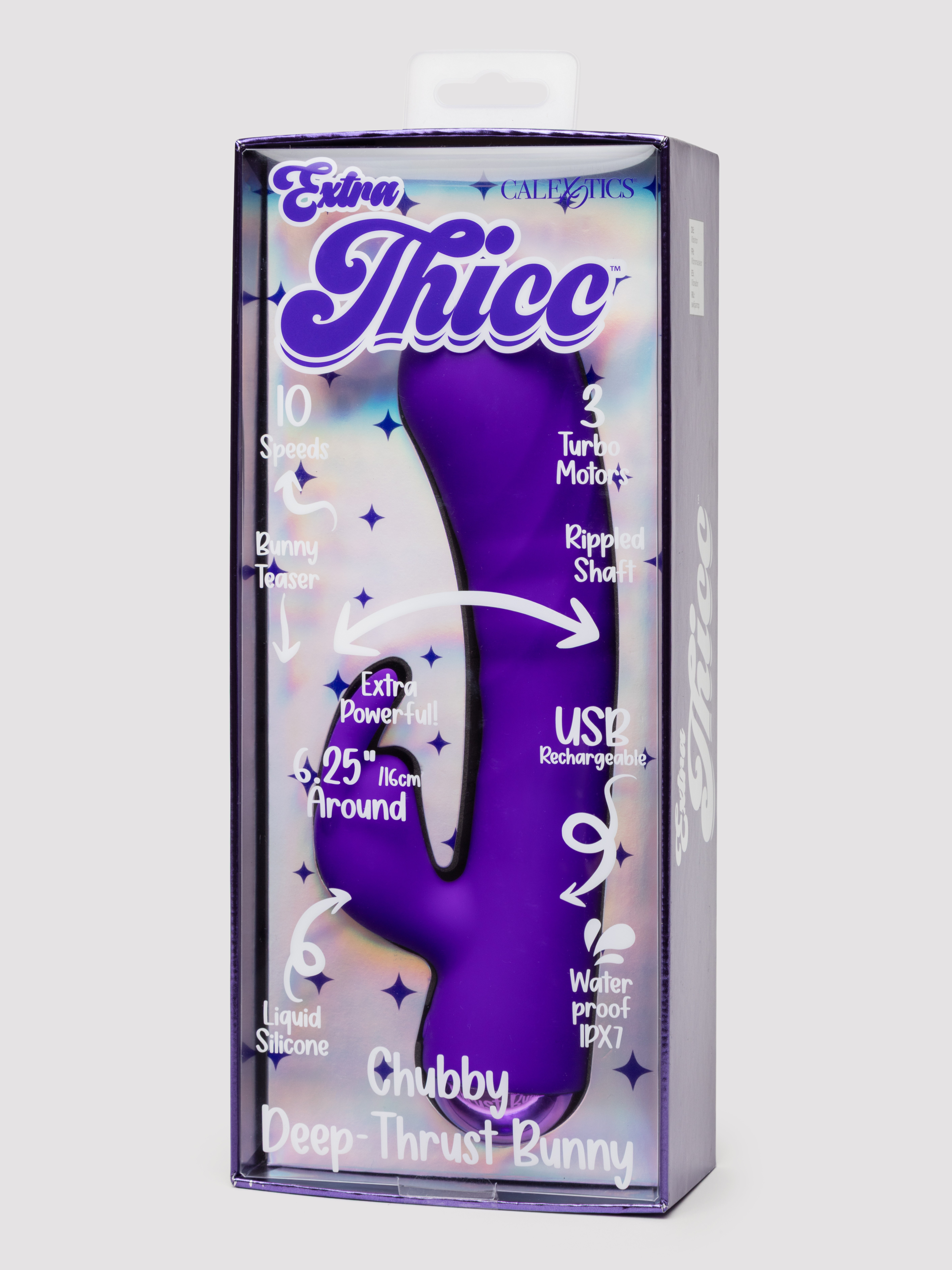 Extra Thicc Deep-Thrusting Rabbit Vibrator, Purple, hi-res