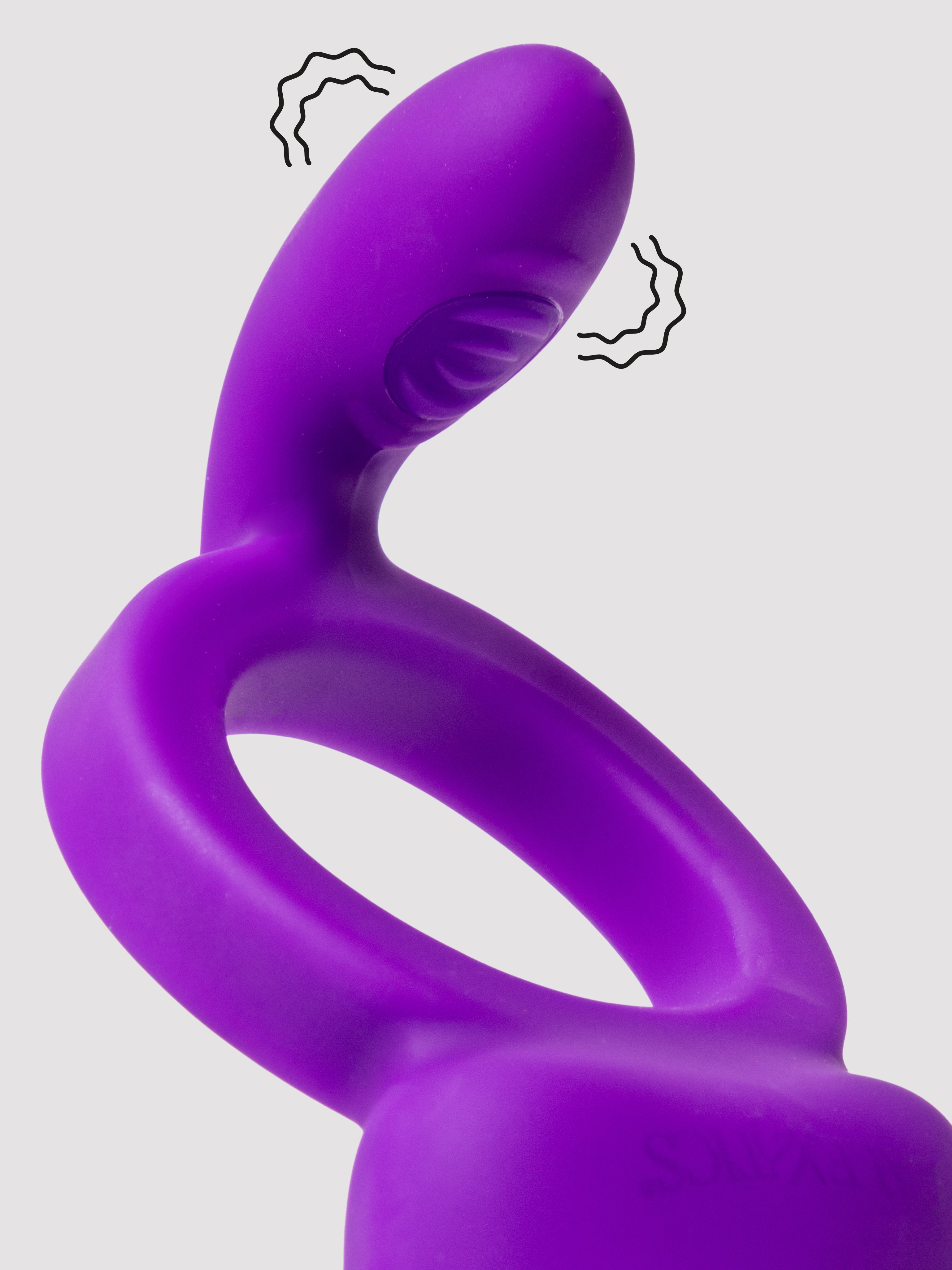 Closer Intimate Passion Rechargeable Dual Stimulation Cock Ring, Purple, hi-res