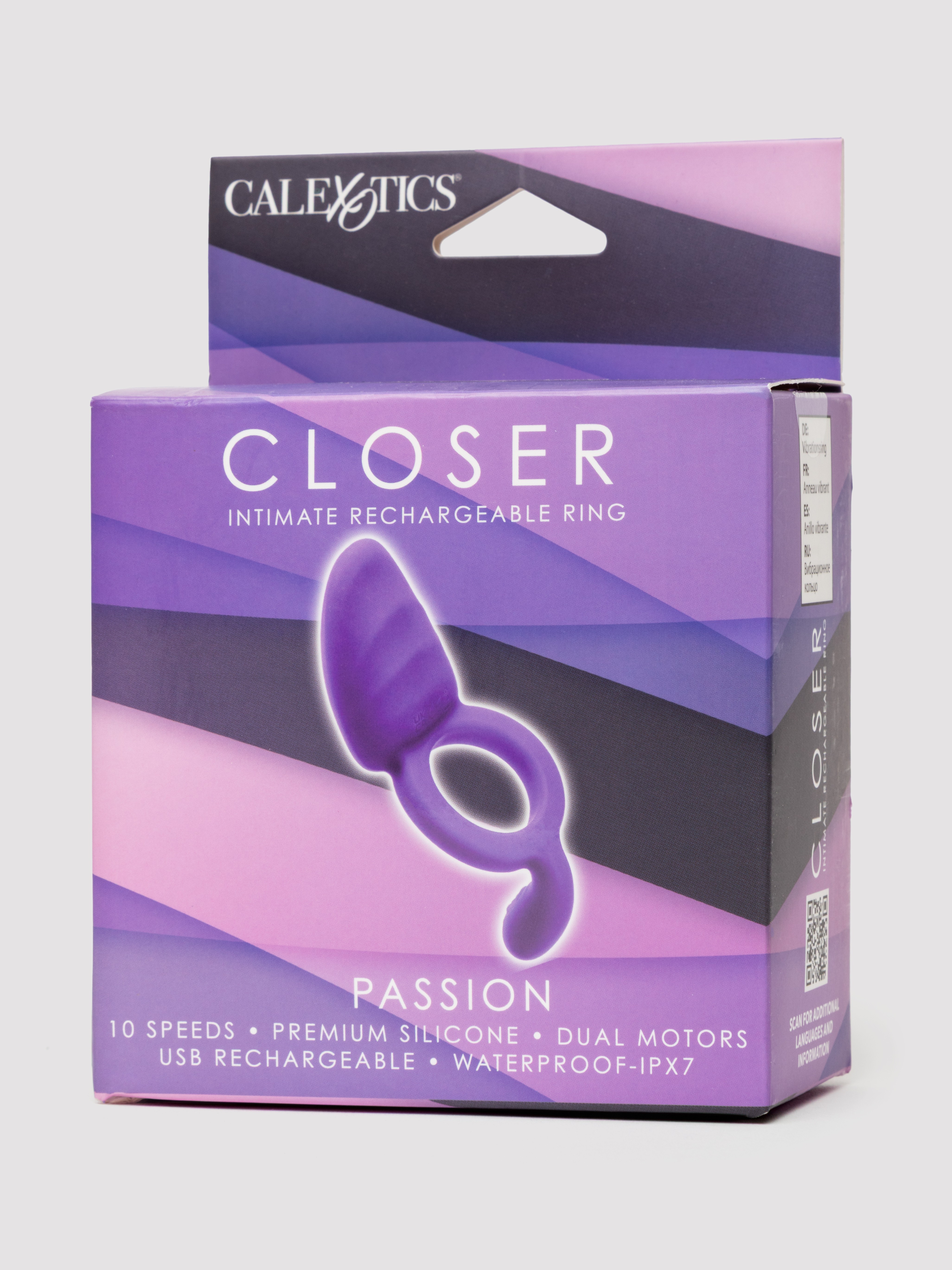 Closer Intimate Passion Rechargeable Dual Stimulation Cock Ring, Purple, hi-res