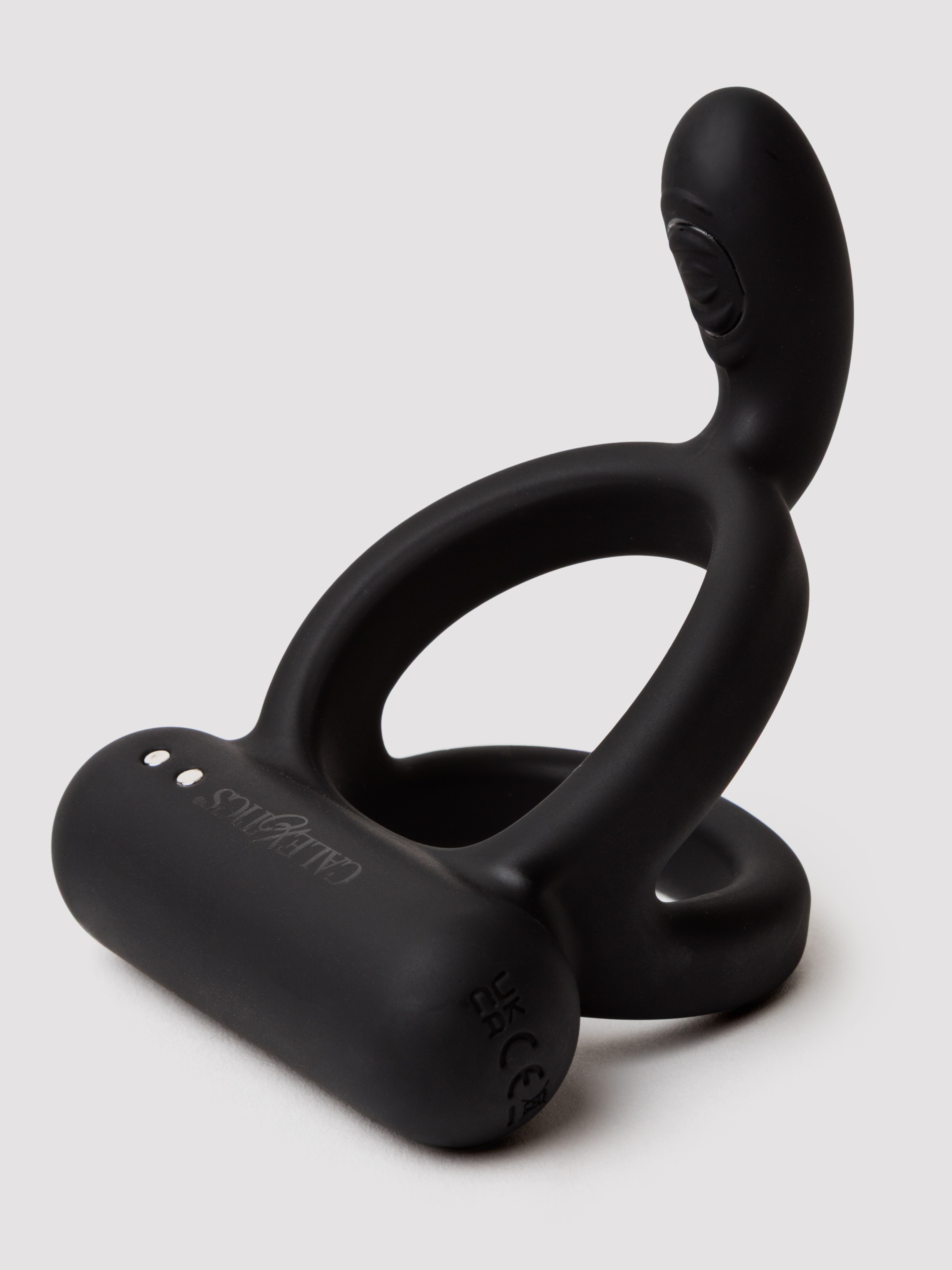 Closer Intimate Caress Rechargeable Taint Stimulation Cock Ring, Black, hi-res
