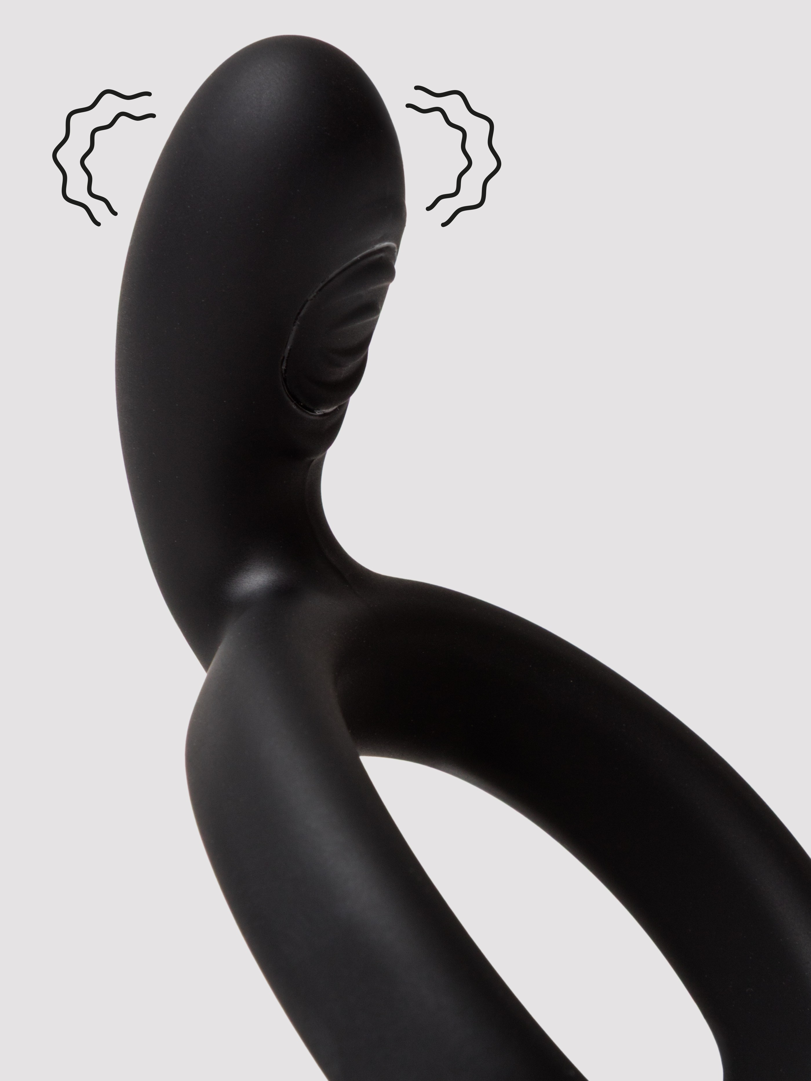 Closer Intimate Caress Rechargeable Taint Stimulation Cock Ring, Black, hi-res