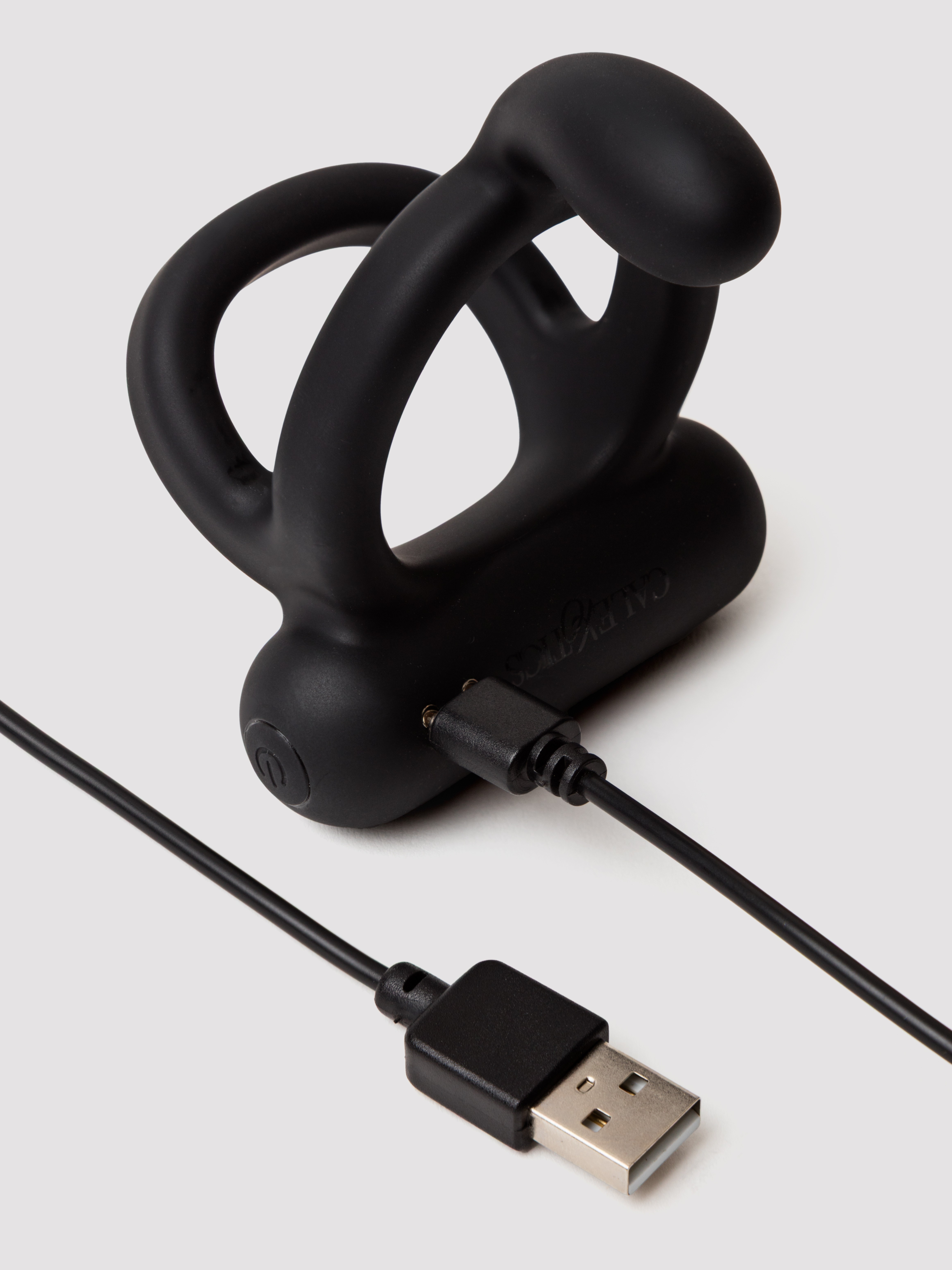 Closer Intimate Caress Rechargeable Taint Stimulation Cock Ring, Black, hi-res