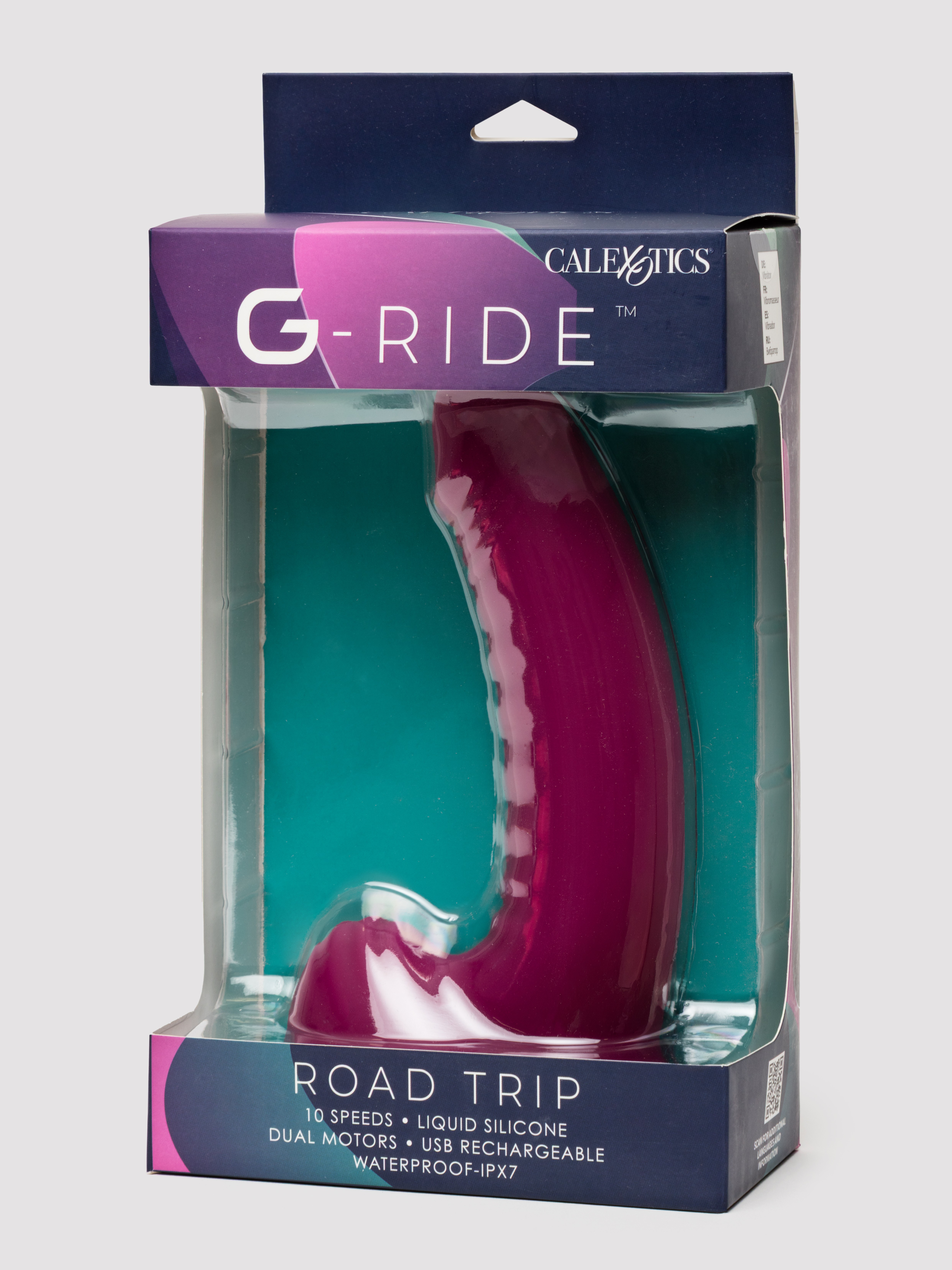 G-Ride Road Trip Rechargeable Girthy Grinding Dildo Vibrator, Purple, hi-res