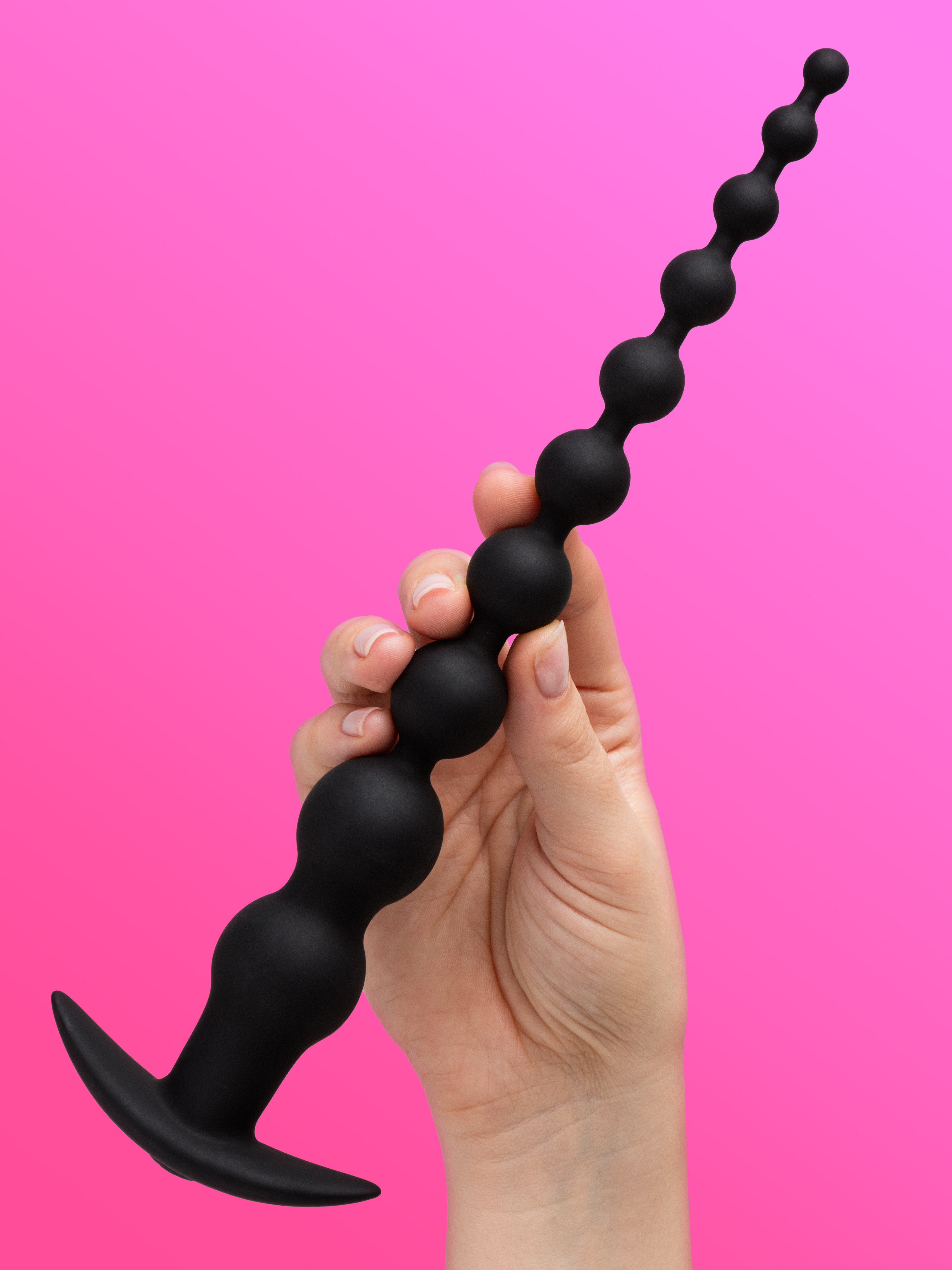 Power Beads X-10 Vibrating Rechargeable Anal Beads, Black, hi-res