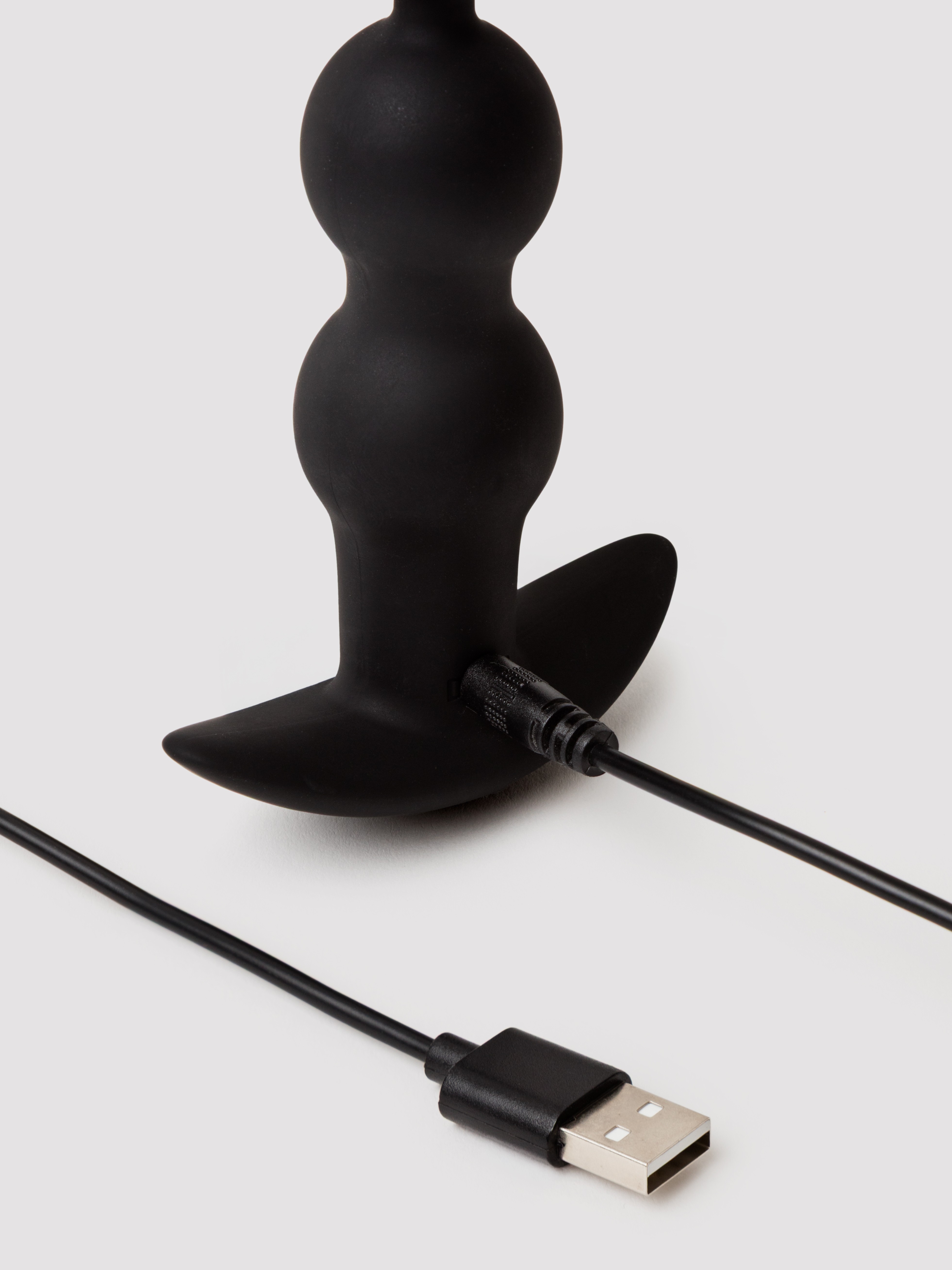 Power Beads X-10 Vibrating Rechargeable Anal Beads, Black, hi-res