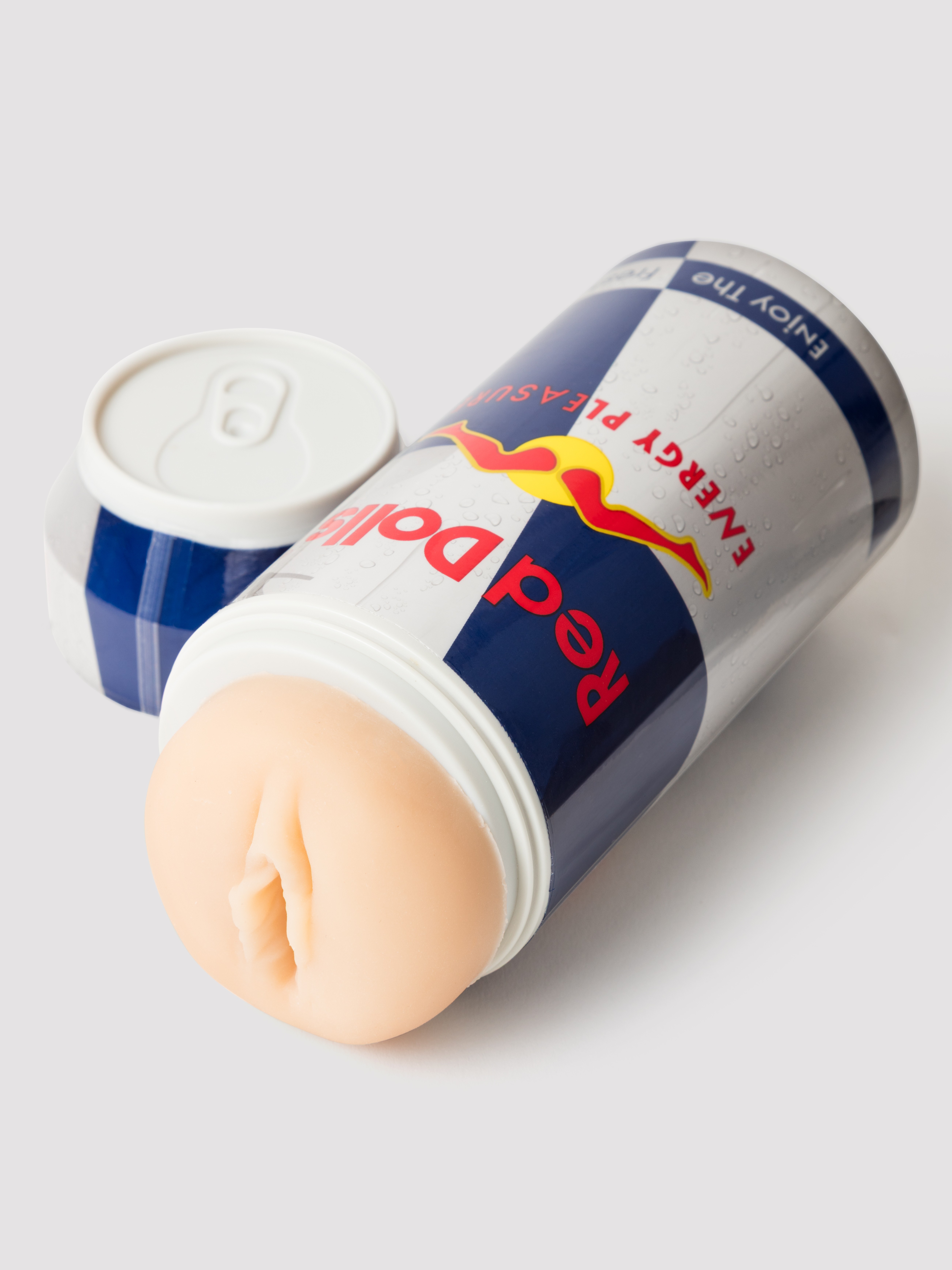 Red Doll Realistic Vagina Masturbator in a Can, Flesh Pink, hi-res