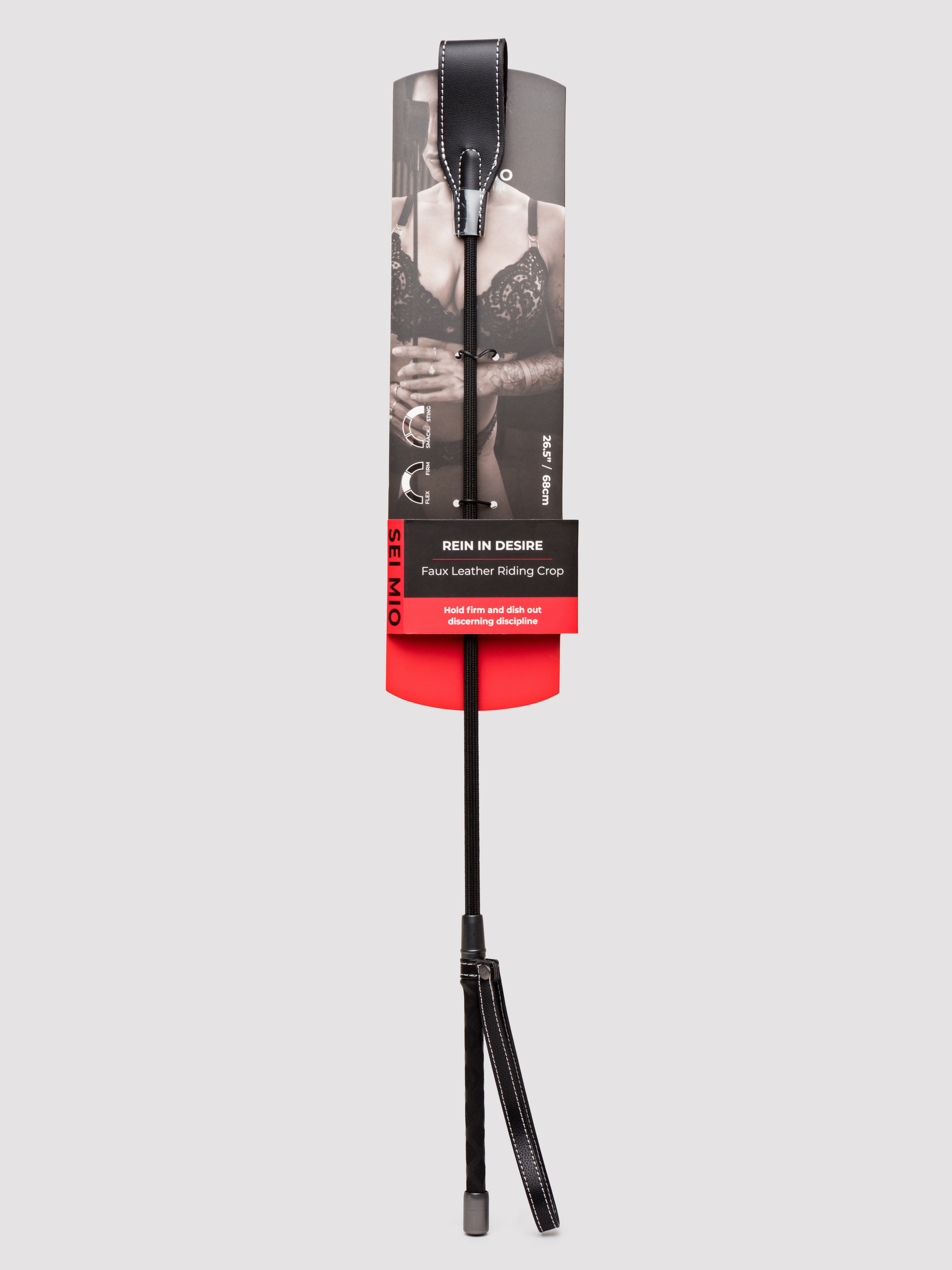 SEI MIO Rein in Desire Faux Leather Riding Crop, Black, hi-res