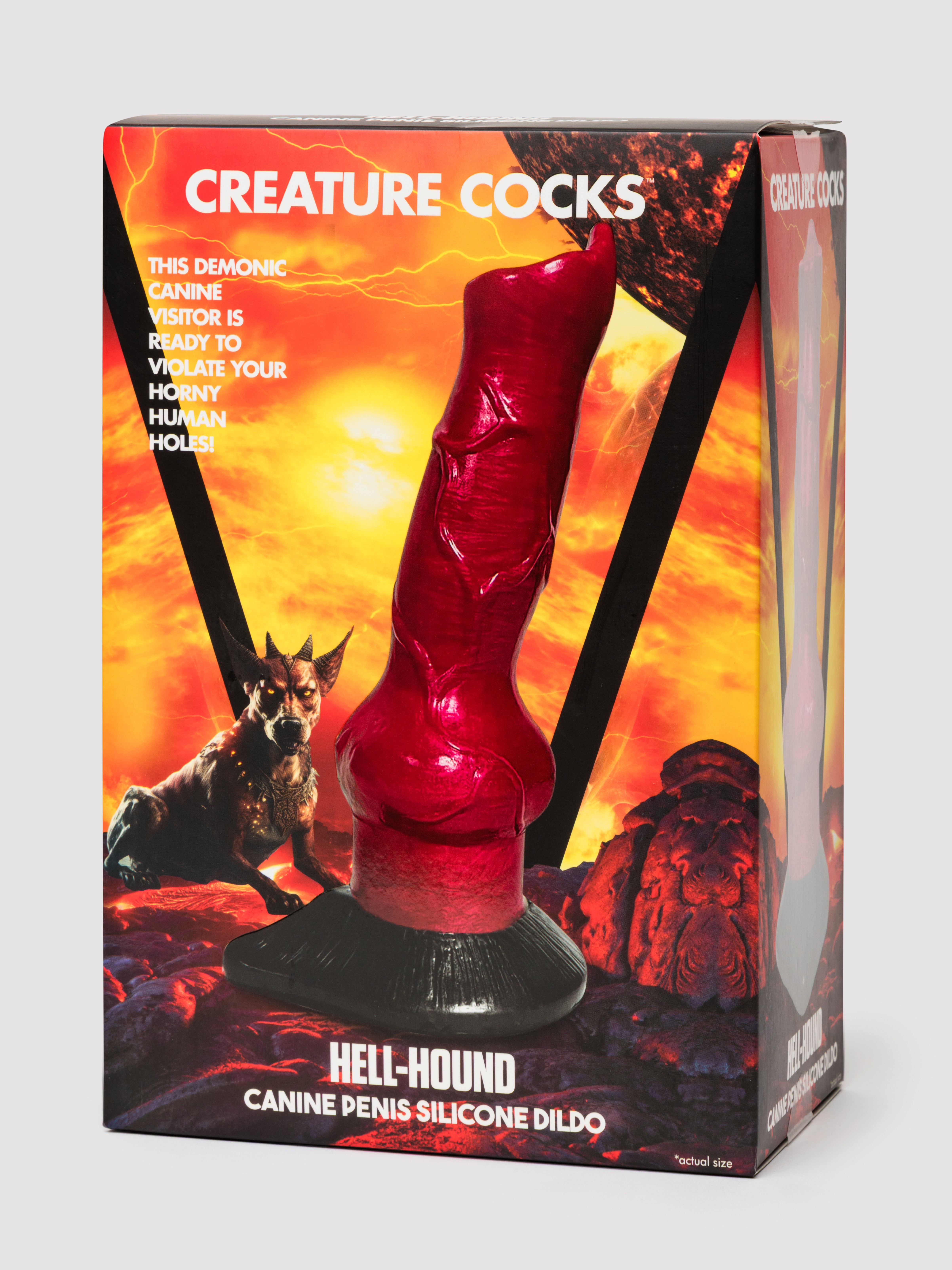 Creature Cocks Hell Hound Canine Penis Silicone Dildo, Red, hi-res