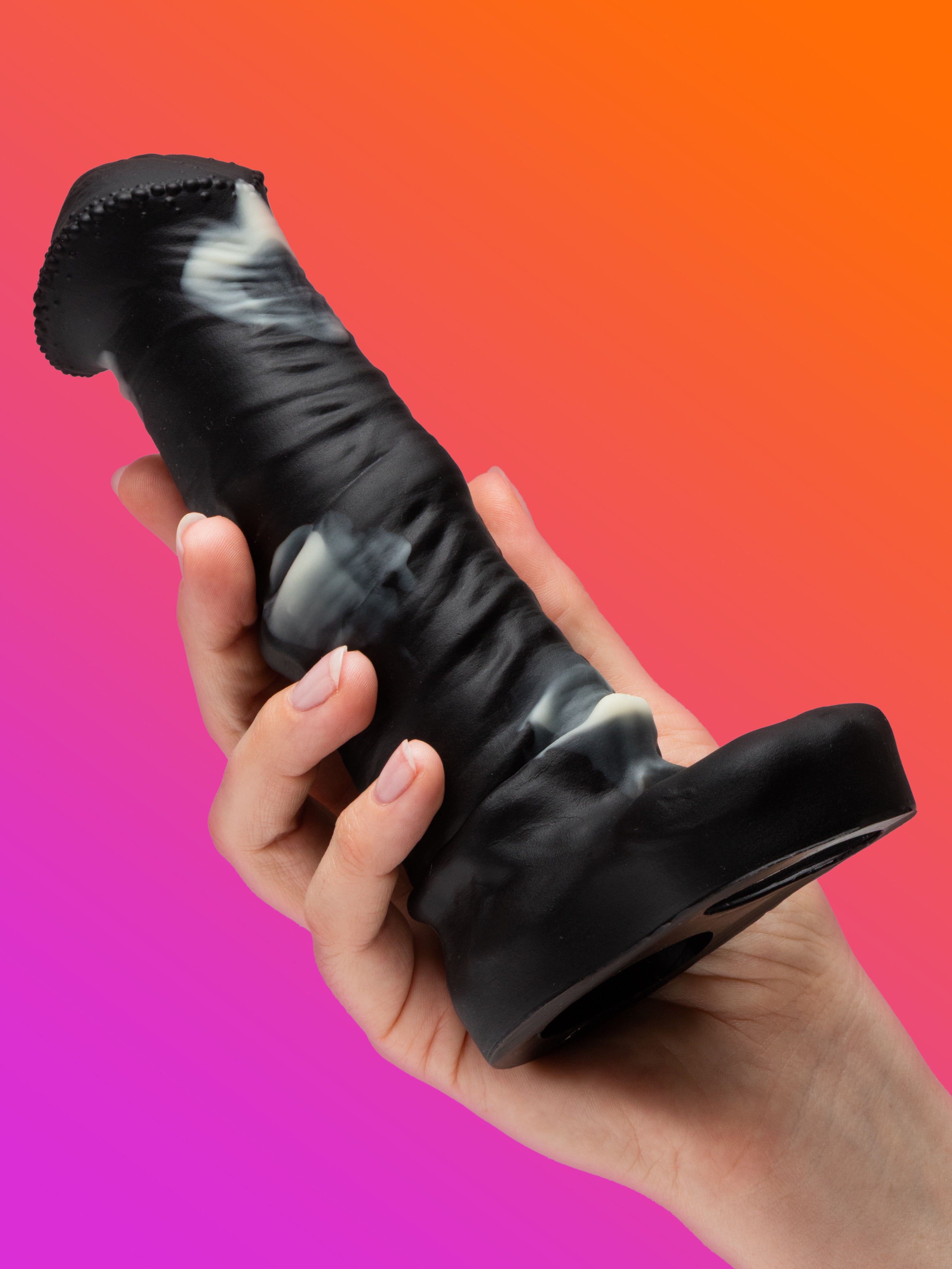 Creature Cocks Stallion 1.5" Silicone Penis Extension, Black, hi-res