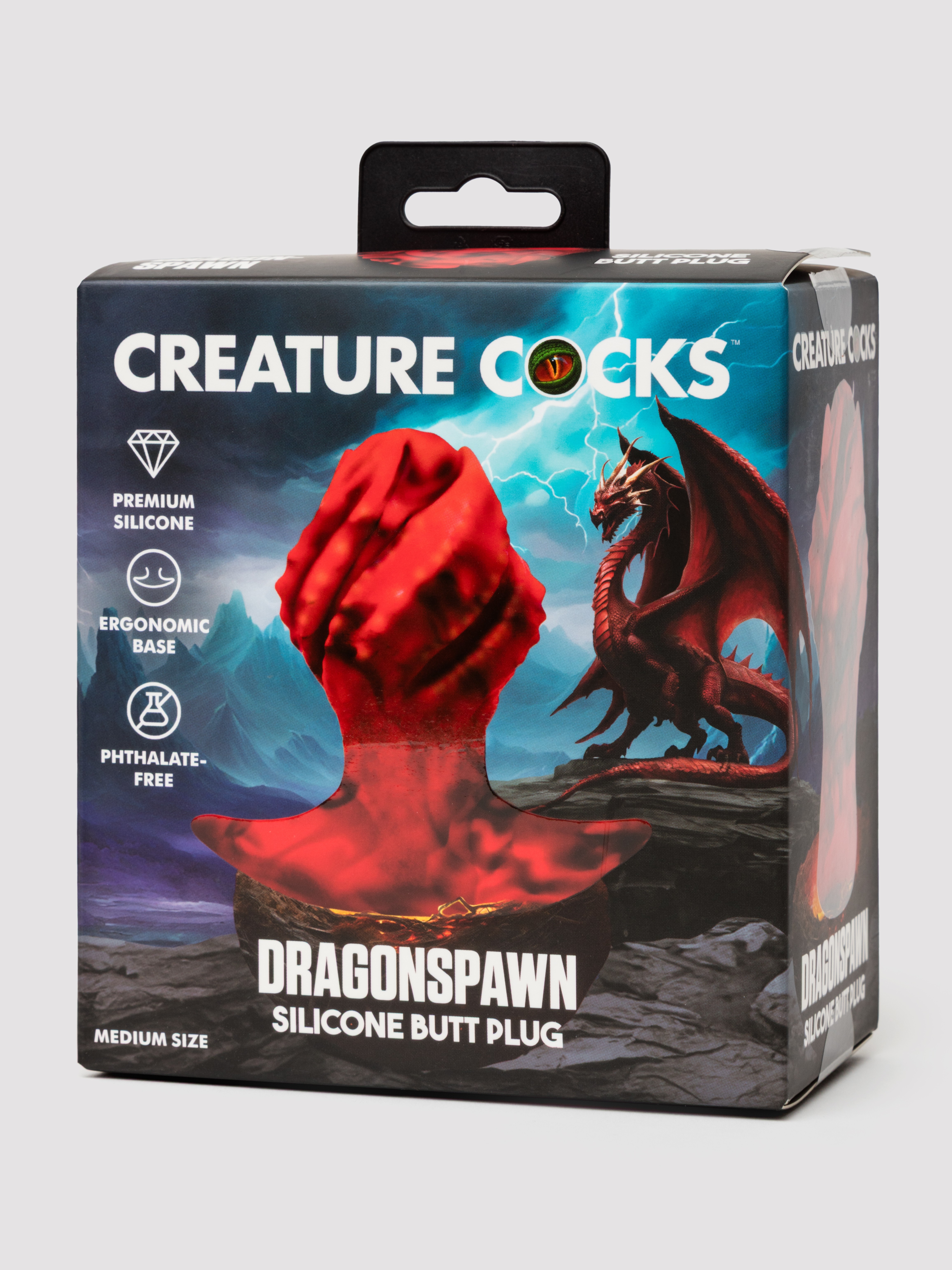 Creature Cocks Dragonspawn Medium Silicone Butt Plug, Red, hi-res