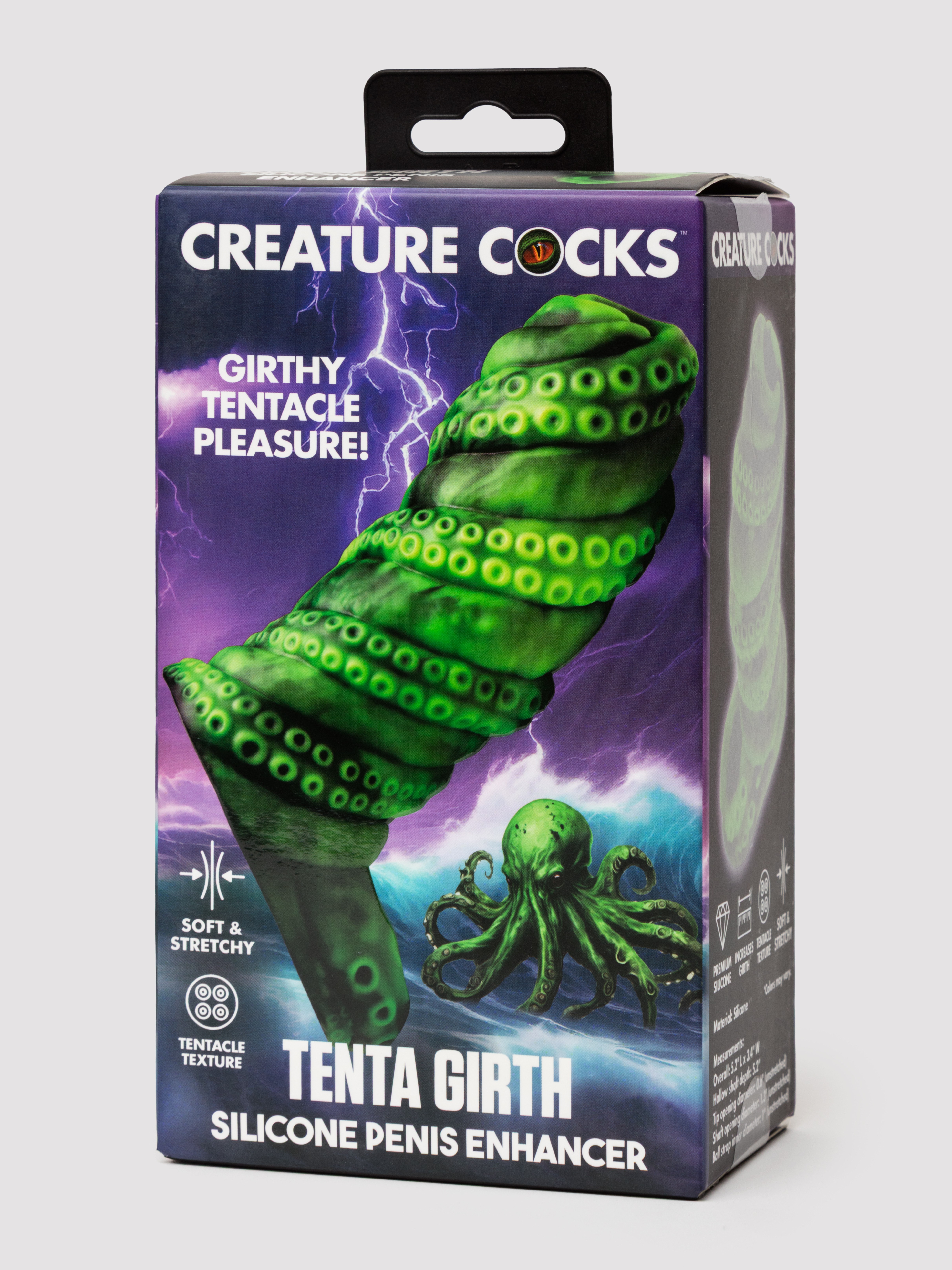 Creature Cocks Tenta Girth Silicone Penis Enhancer, Green, hi-res