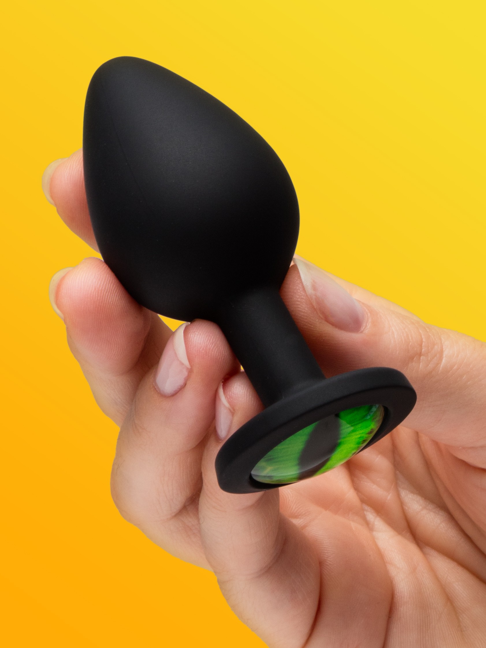 Creature Cocks Green Eye Silicone Medium Butt Plug, Black, hi-res
