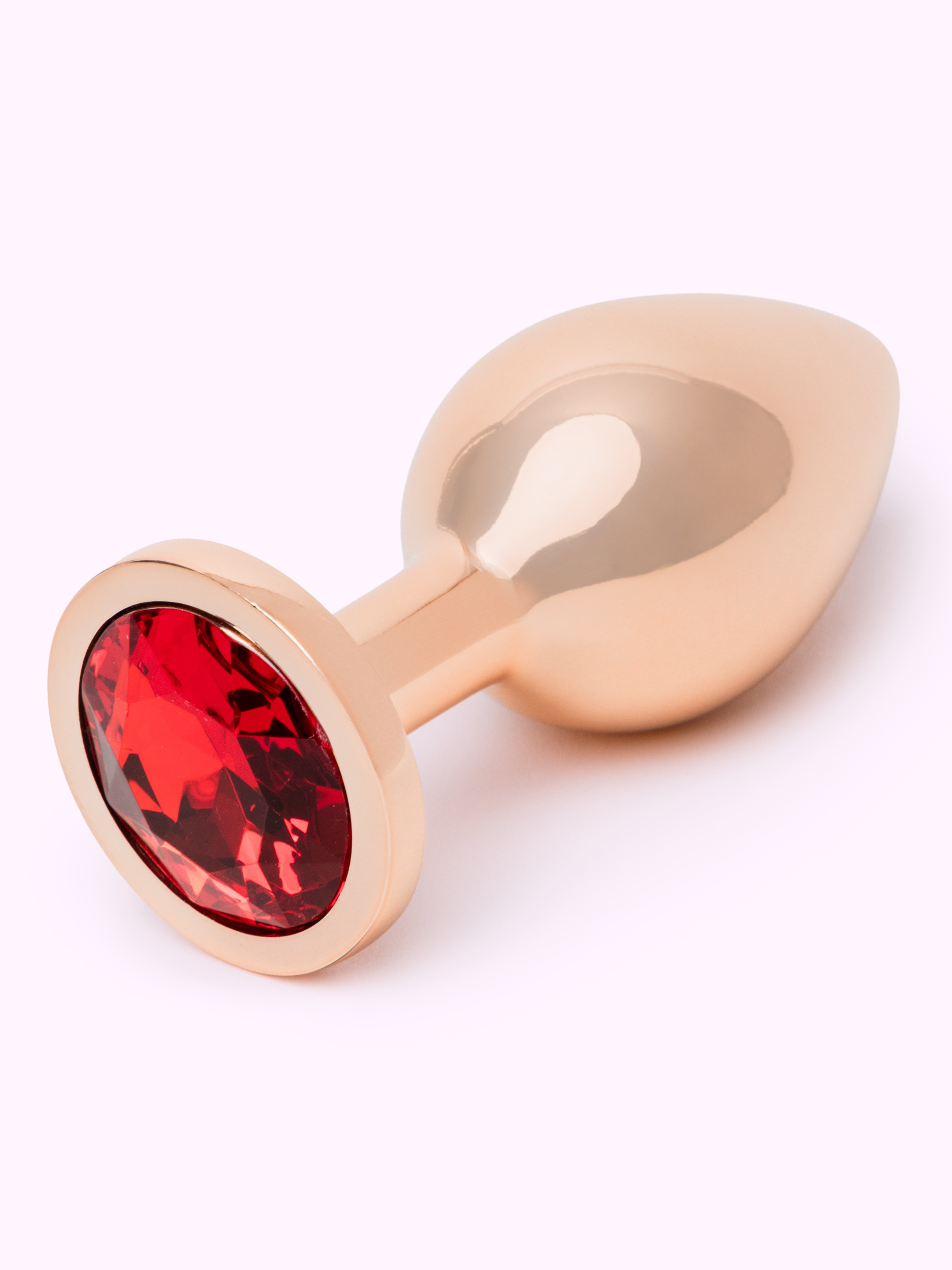 Lovehoney Secret Shine Jewelled Metal Medium Butt Plug 3 Inch, Red, hi-res