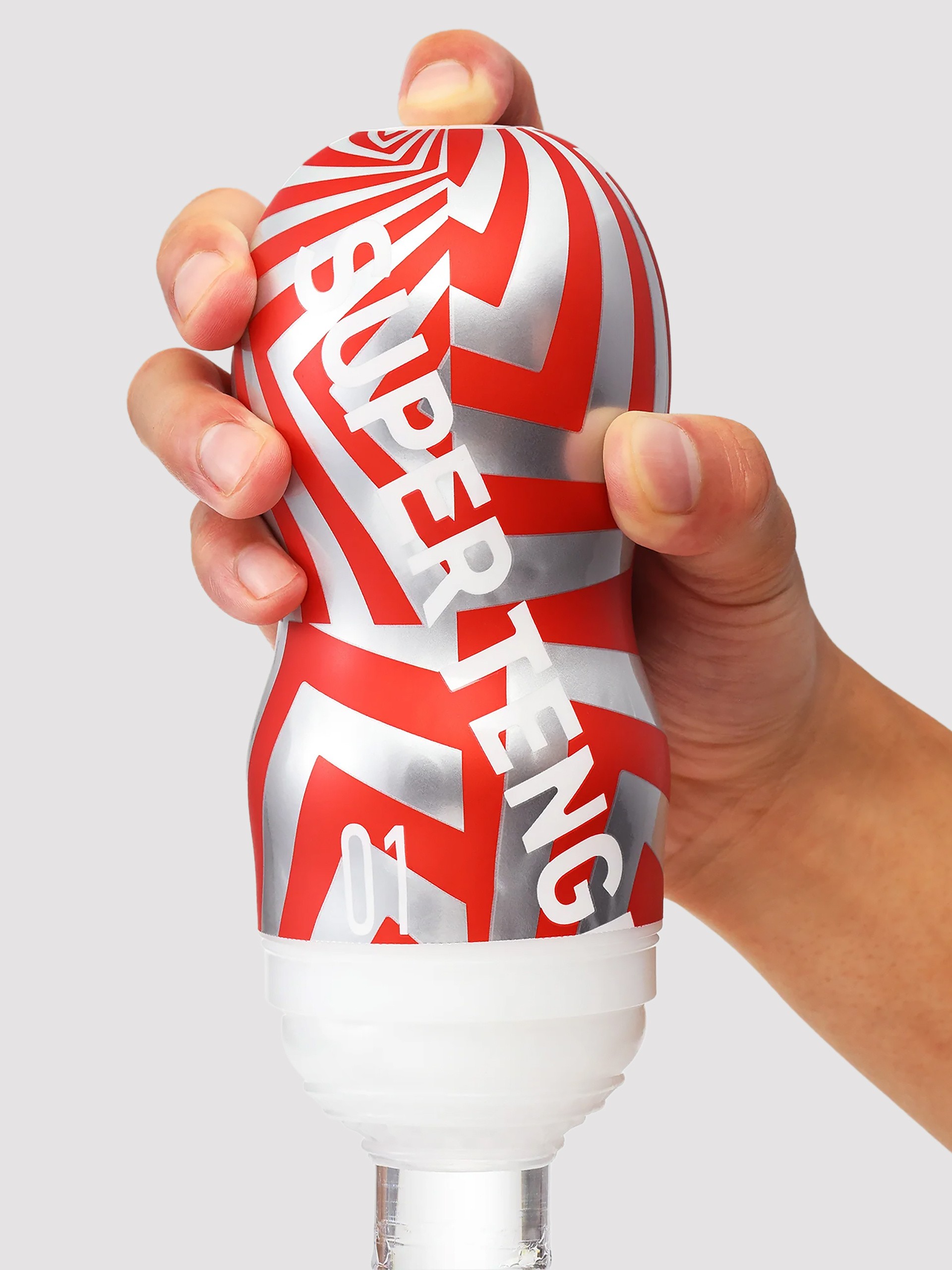 Tenga Super Tenga Storm Crash Textured Masturbator Cup, White, hi-res