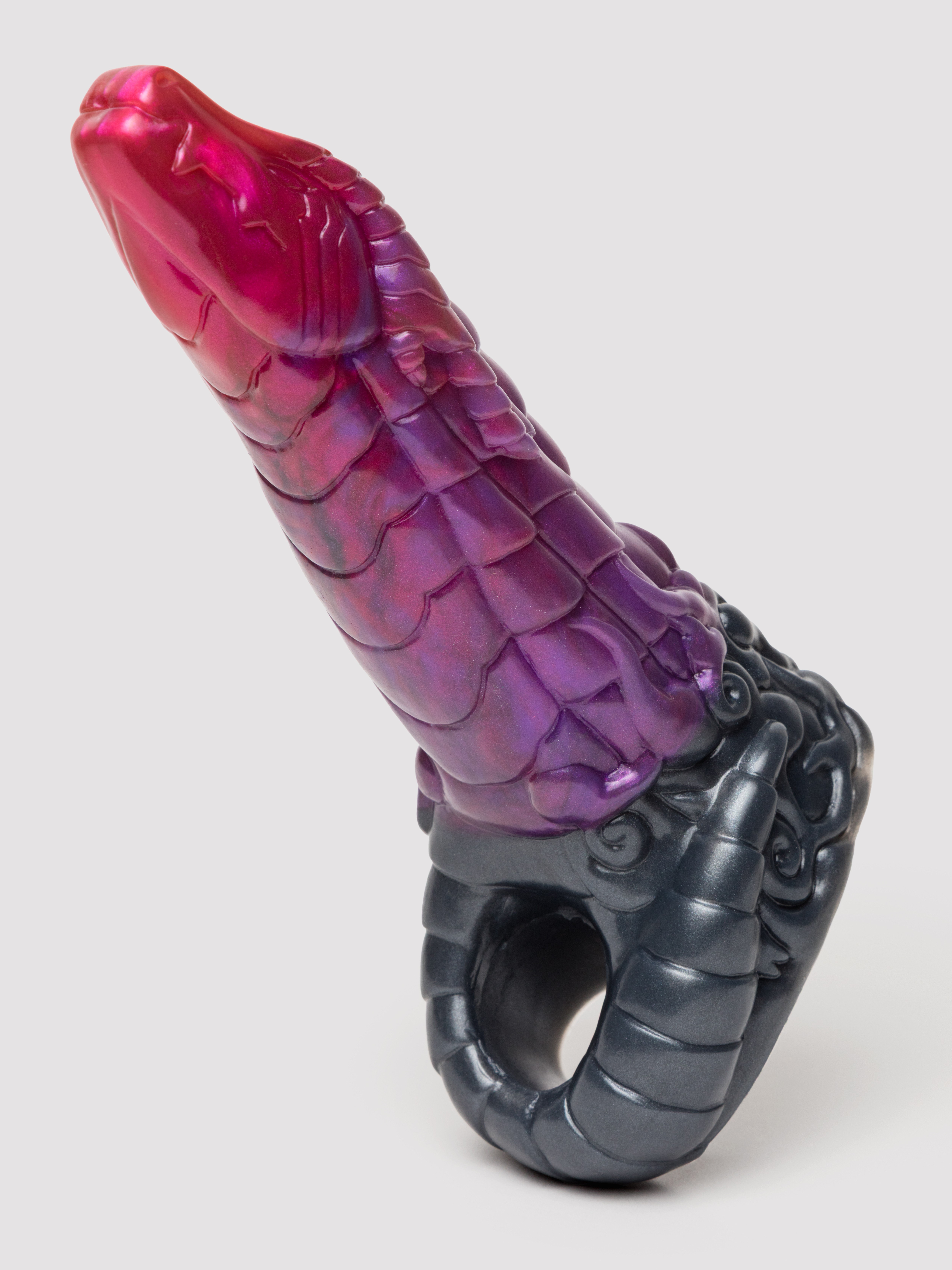 Kiotos Monstar Fantasy Full Length Silicone Textured Penis Sleeve with Ball Loop, Purple, hi-res