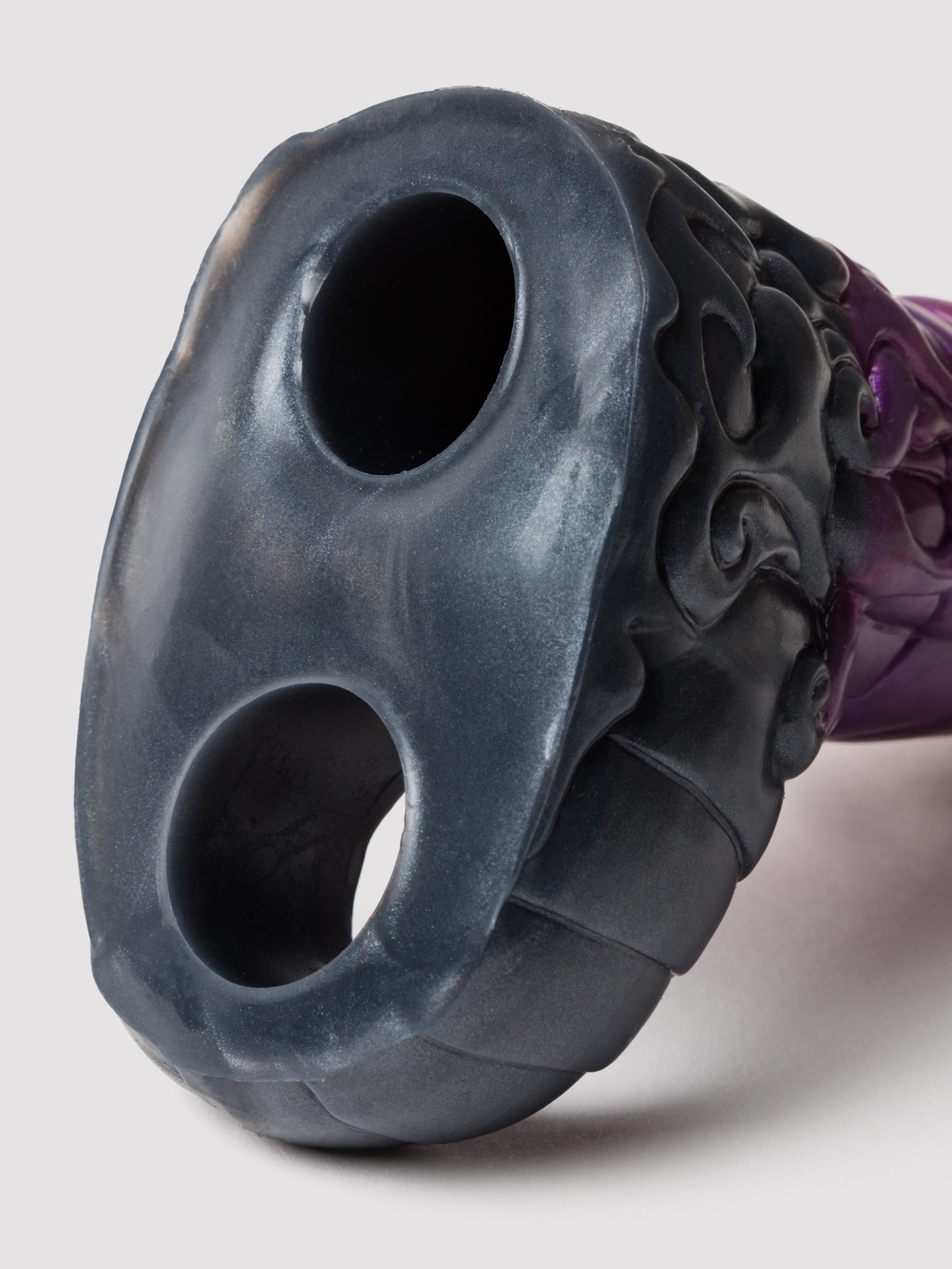 Kiotos Monstar Fantasy Full Length Silicone Textured Penis Sleeve with Ball Loop, Purple, hi-res