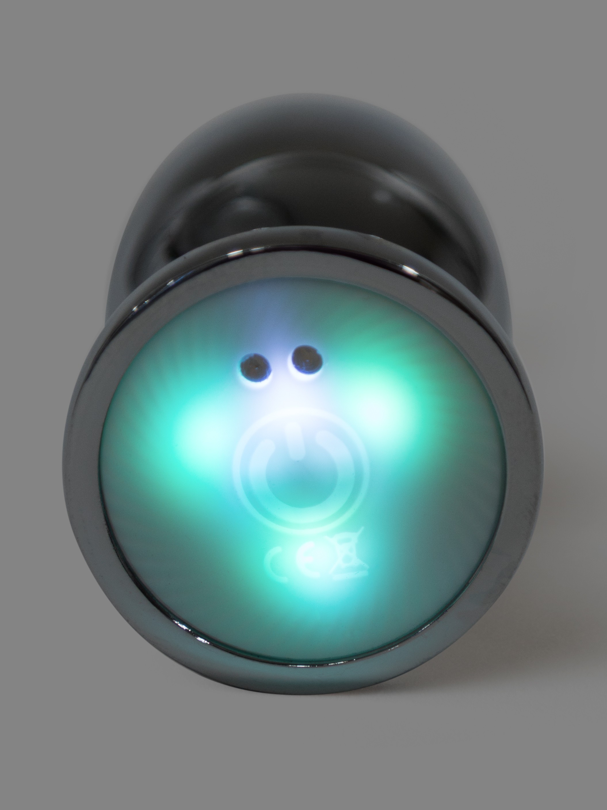 LED Vibrating Aluminium Remote Control Medium Butt Plug, Silver, hi-res