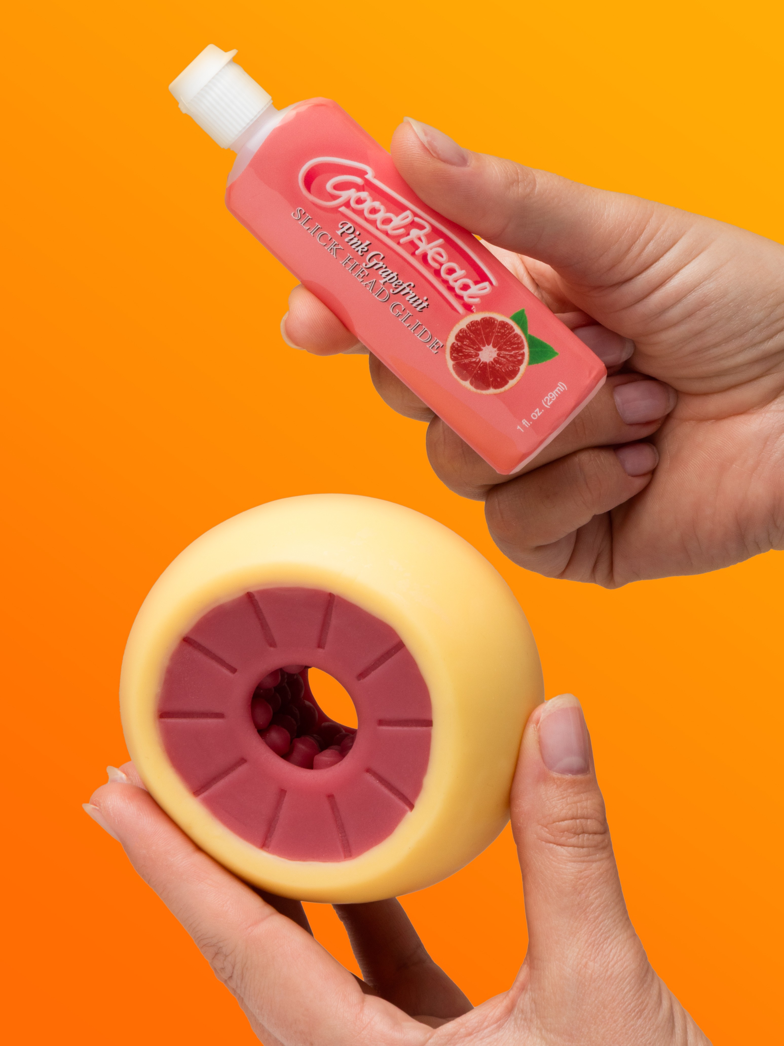Doc Johnson GoodHead Grapefruit Blowjob Set (2 Piece), Red, hi-res