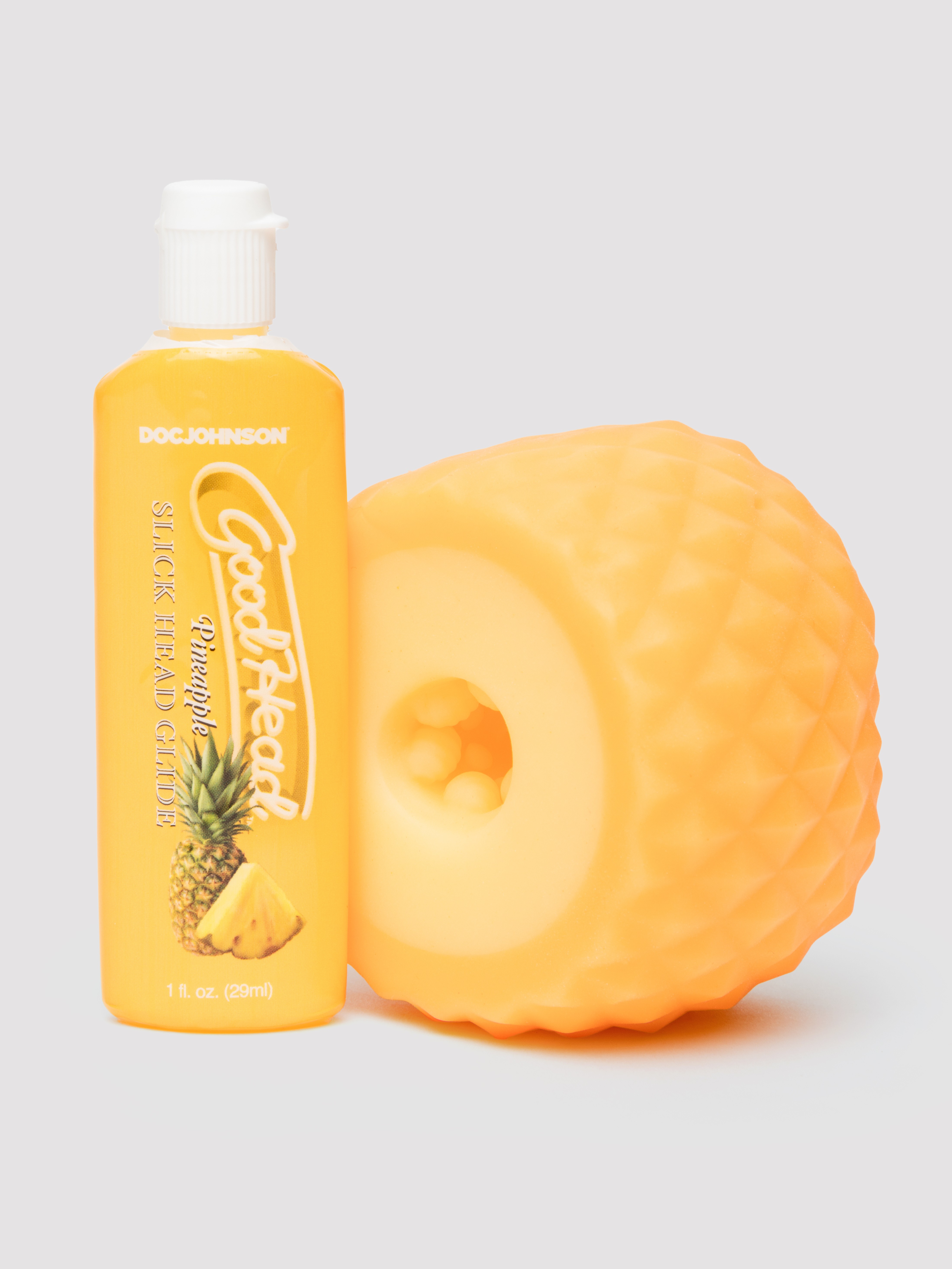 Doc Johnson GoodHead Pineapple Blowjob Set (2 Piece), Orange, hi-res