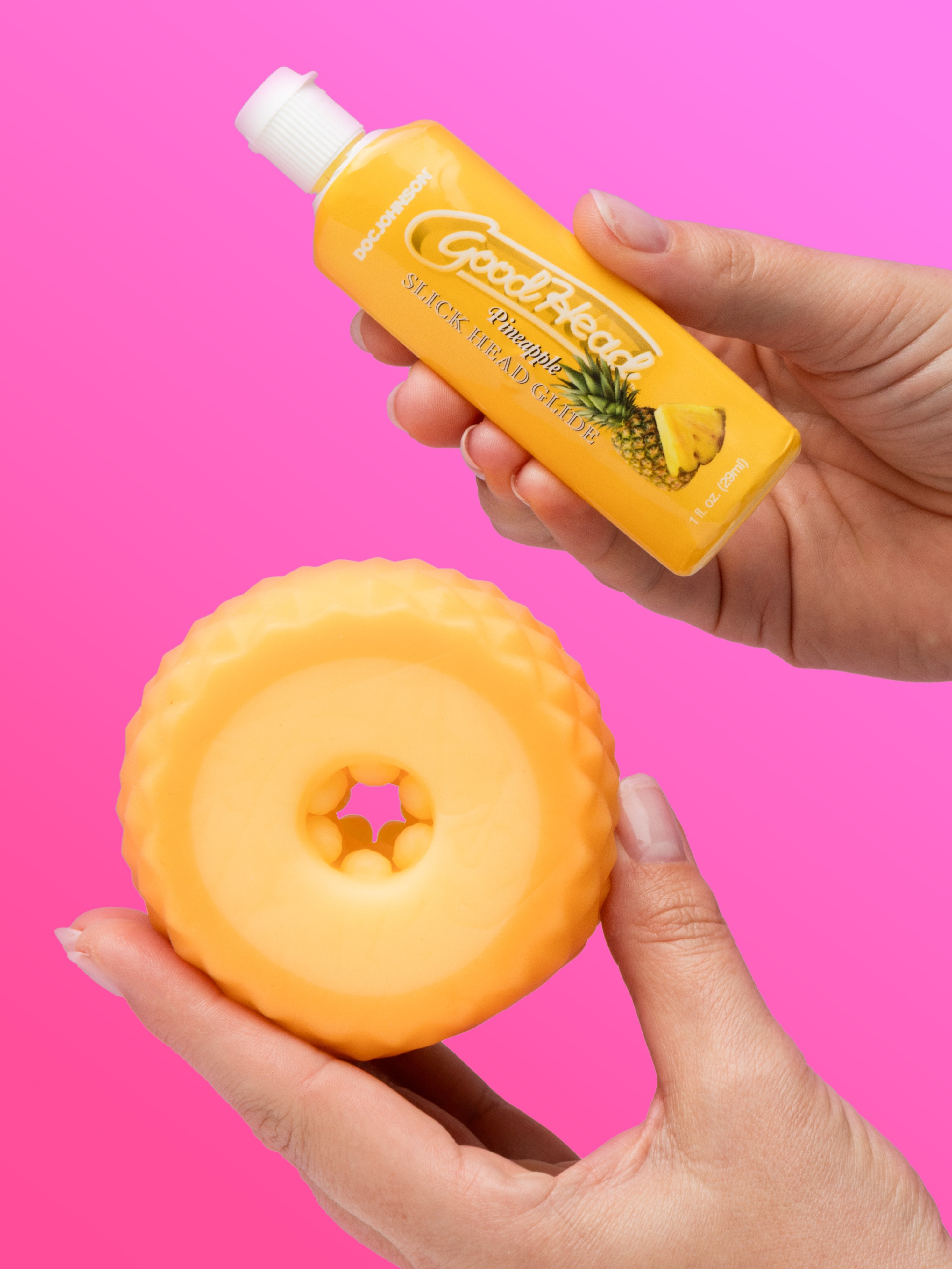 Doc Johnson GoodHead Pineapple Blowjob Set (2 Piece), Orange, hi-res