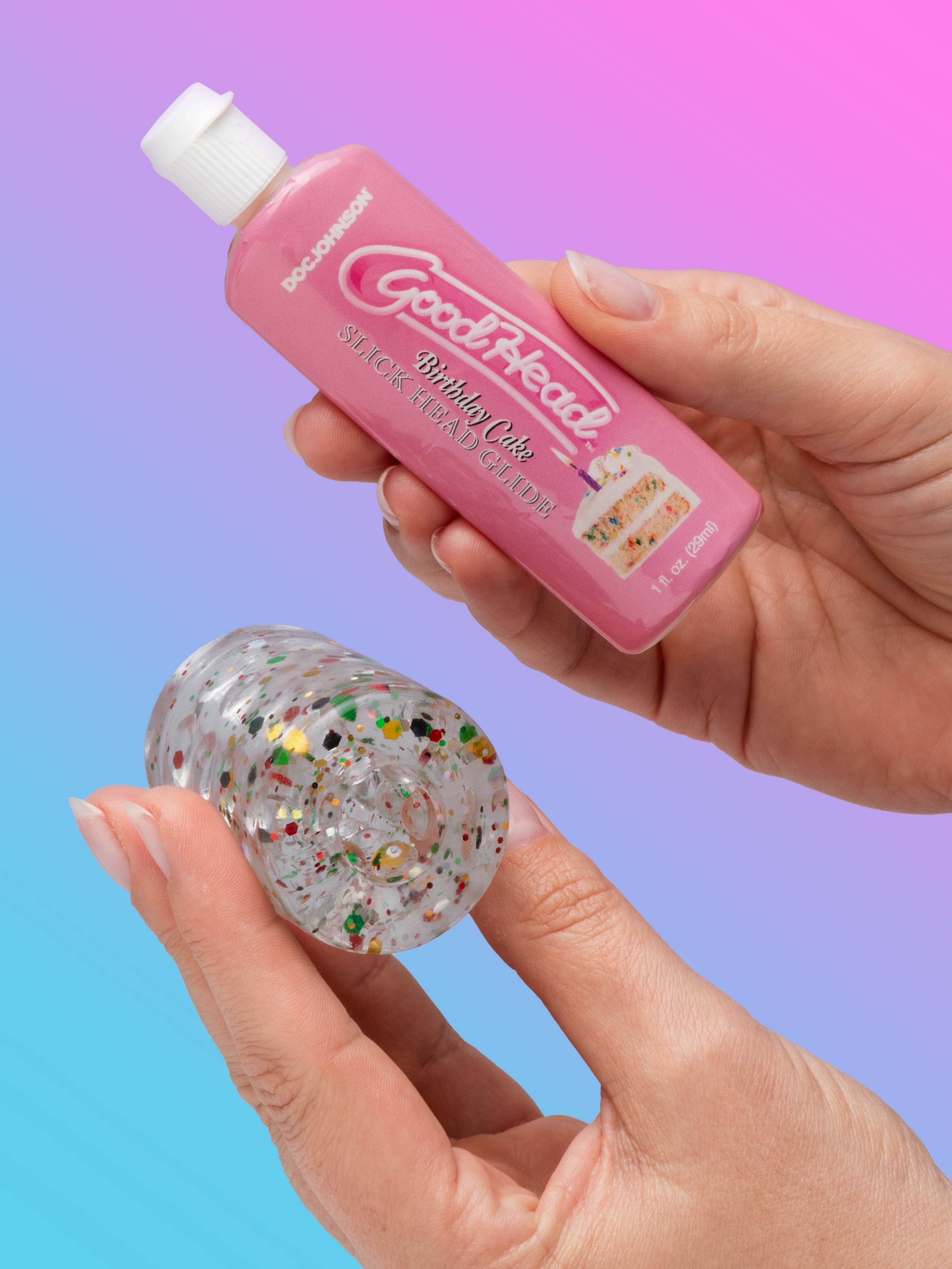 Doc Johnson GoodHead Birthday Blowjob Kit (2 Piece), Clear, hi-res