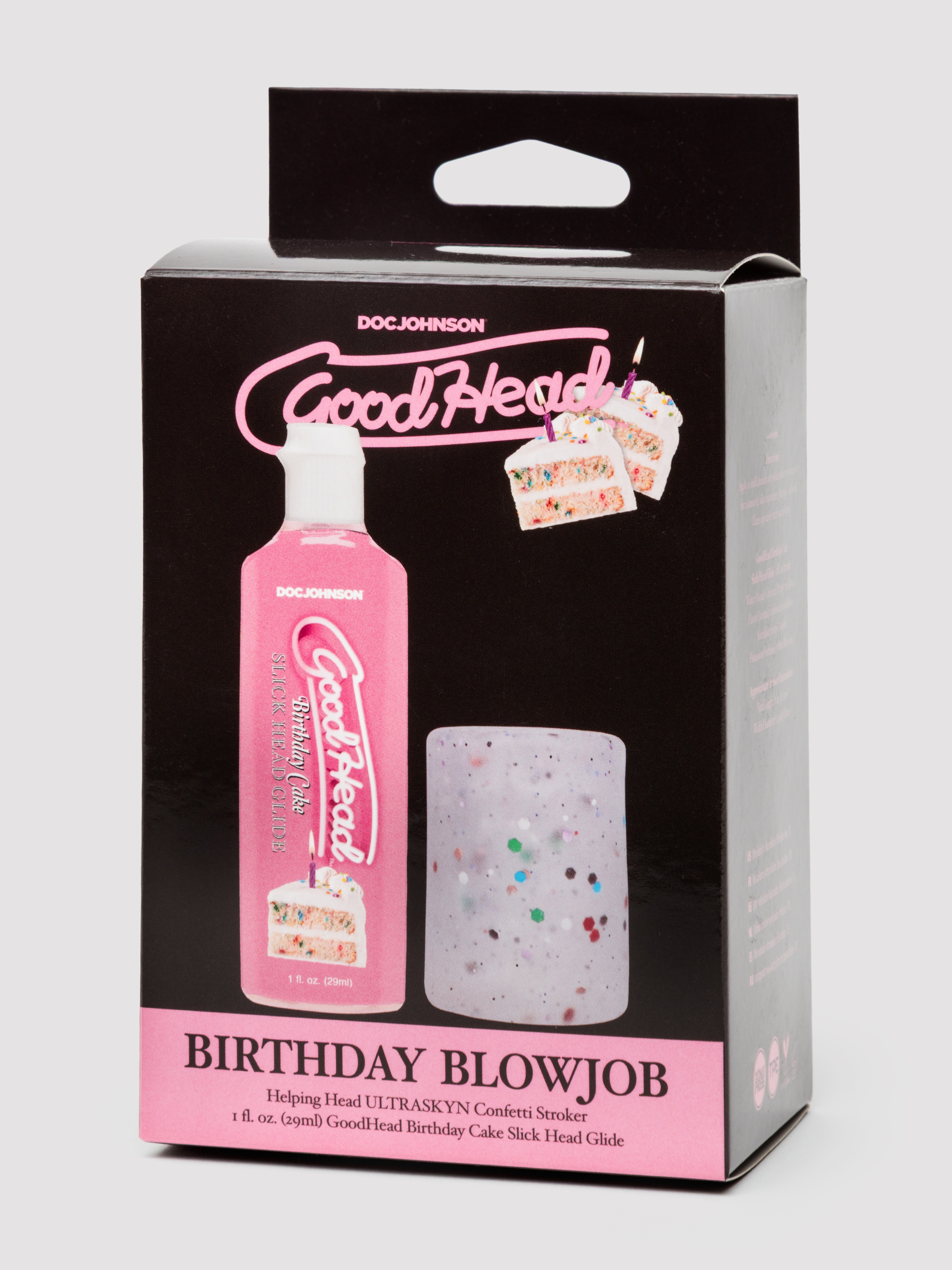 Doc Johnson GoodHead Birthday Blowjob Kit (2 Piece), Clear, hi-res