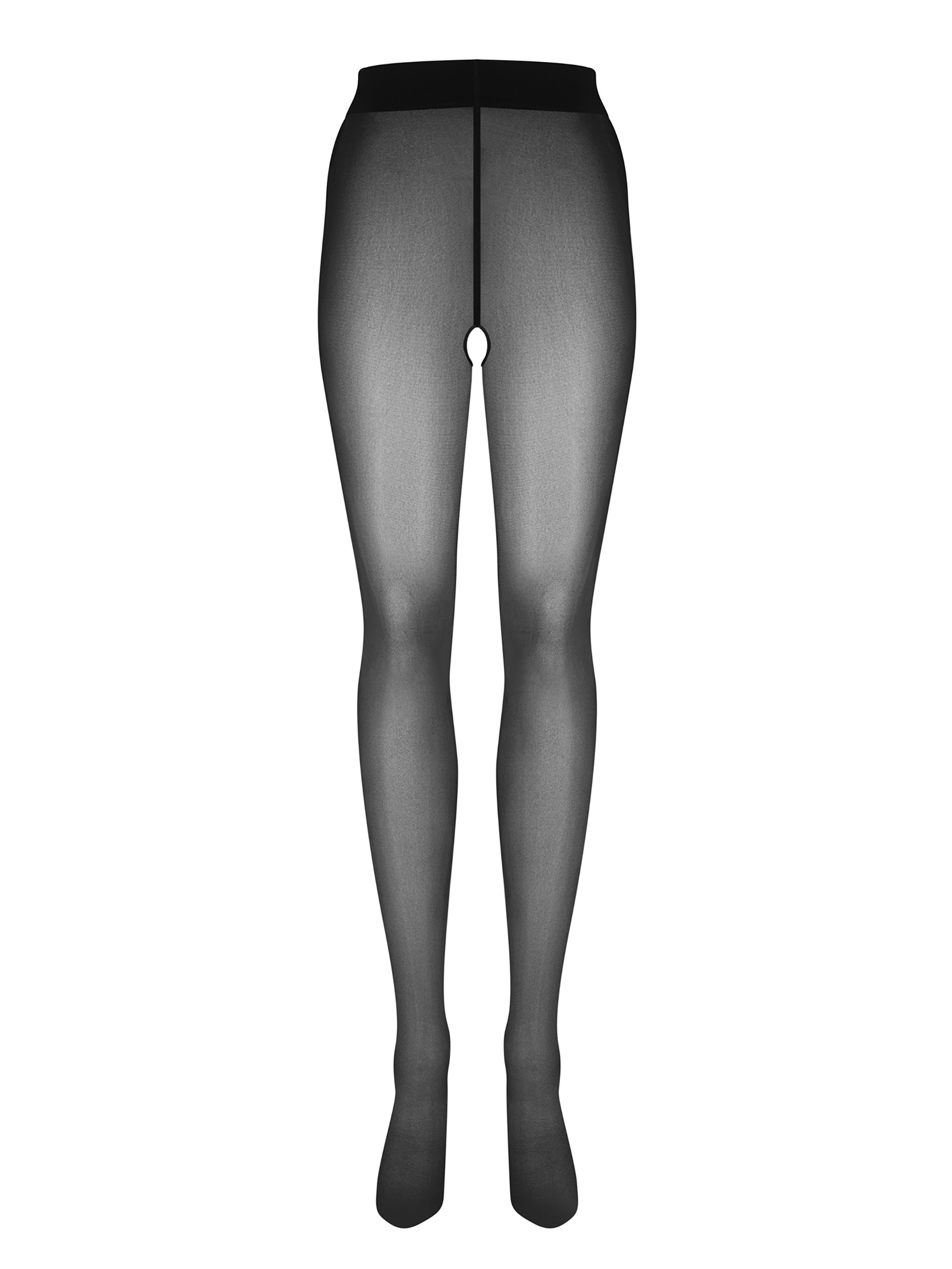 Obsessive Black Rhinestone Hot Mess Crotchless Tights, Black, hi-res